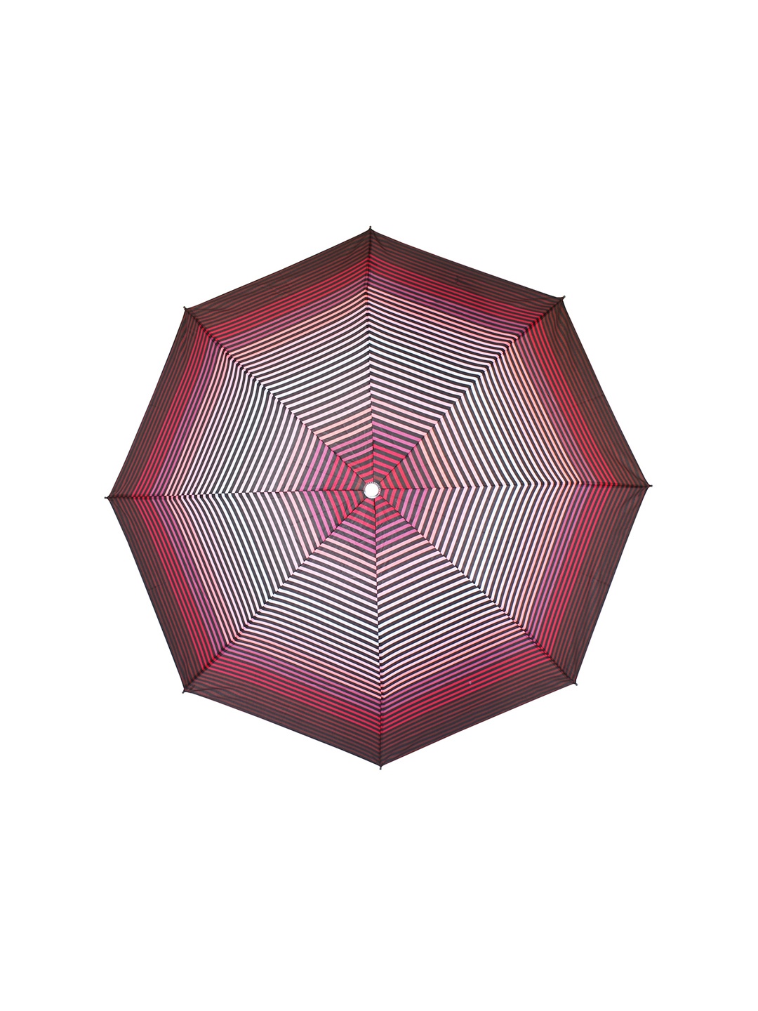 

LOOM LEGACY Unisex Pink & Red Striped 3-Fold Umbrella