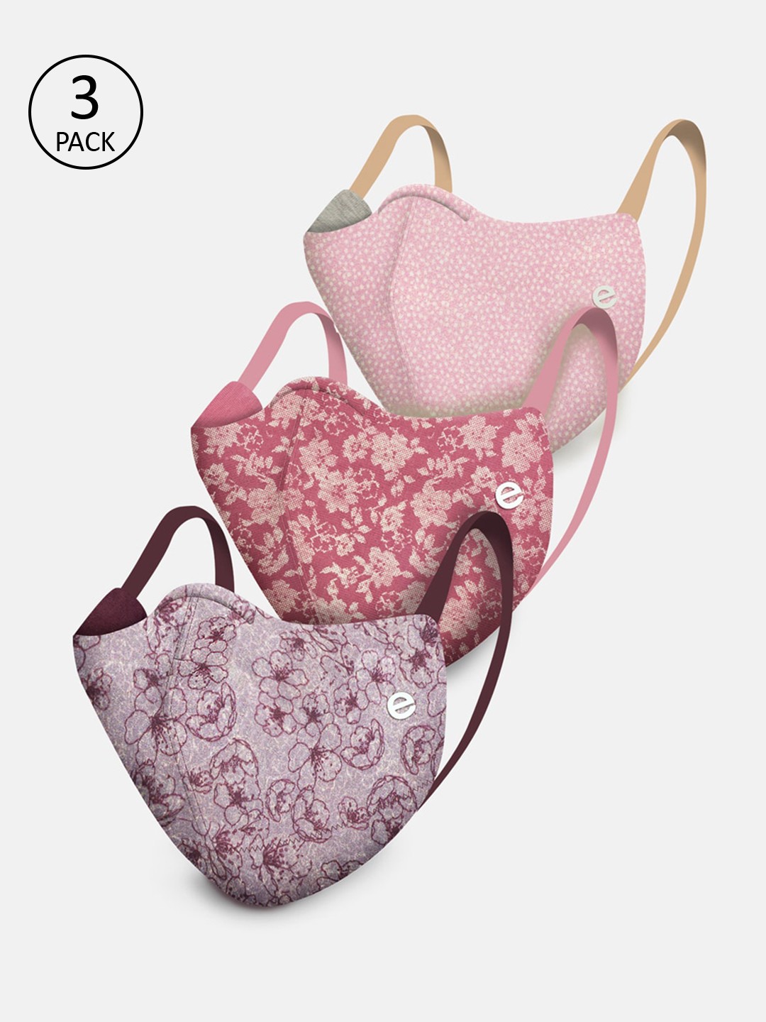 

Enamor Women Multicoloured 3-Pcs 4-Ply Printed Outdoor Masks, Multi
