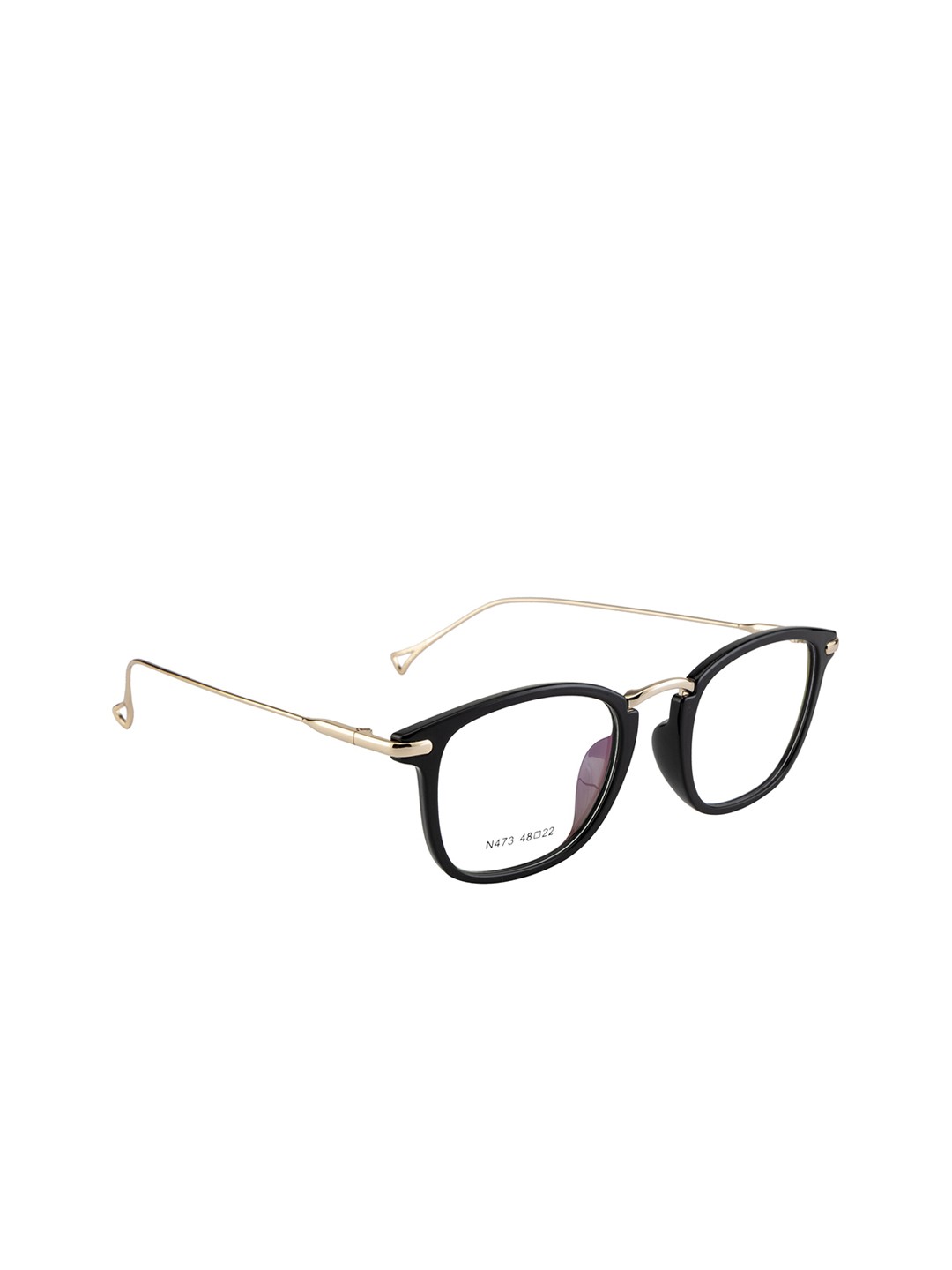

Clark N Palmer Unisex Black & Gold-Toned Solid Full Rim Square Frames CNP-N473-C3