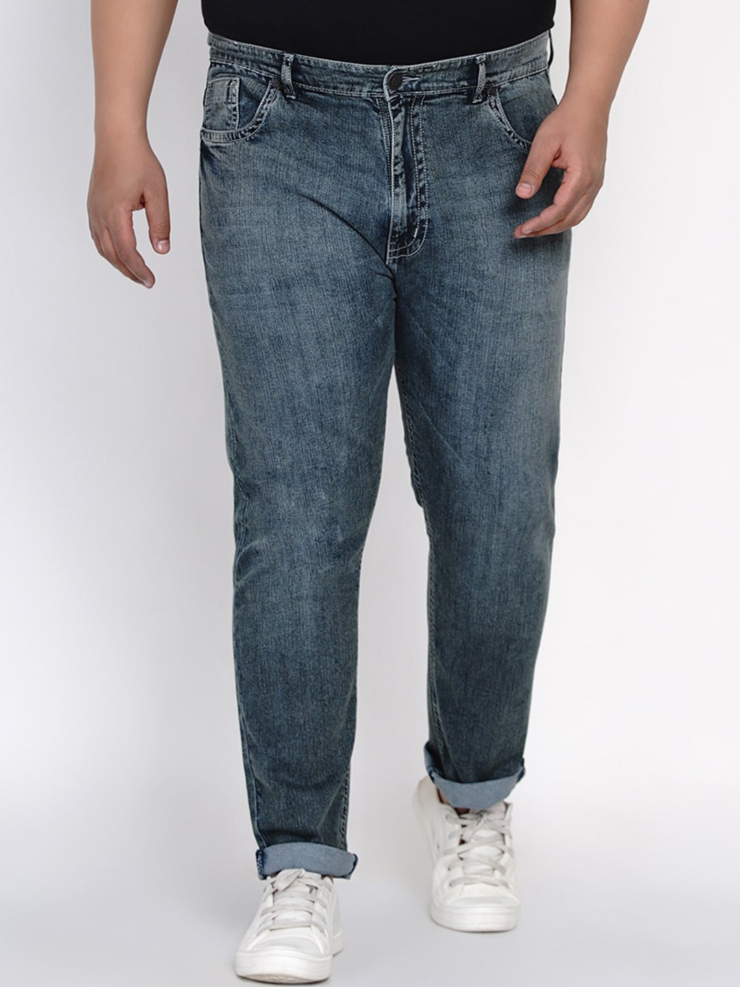 

John Pride Men Blue Relaxed Fit Mid-Rise Clean Look Stretchable Jeans