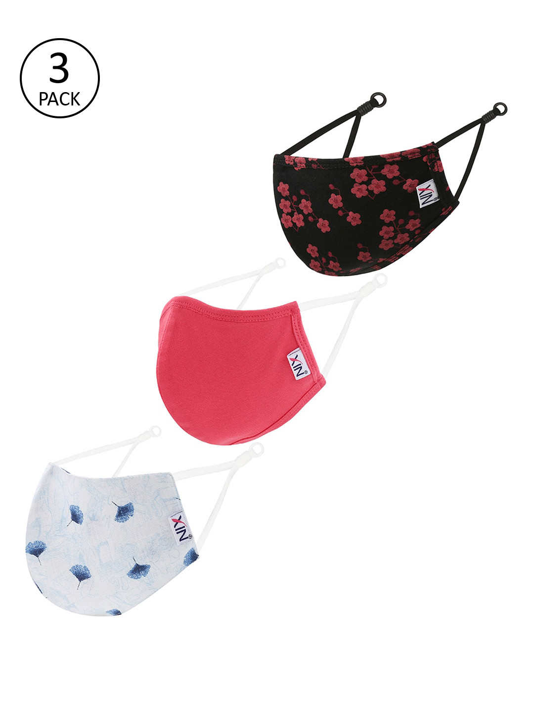 

XIN Unisex Pack Of 3 Assorted 2-Ply Reusable Cloth Masks