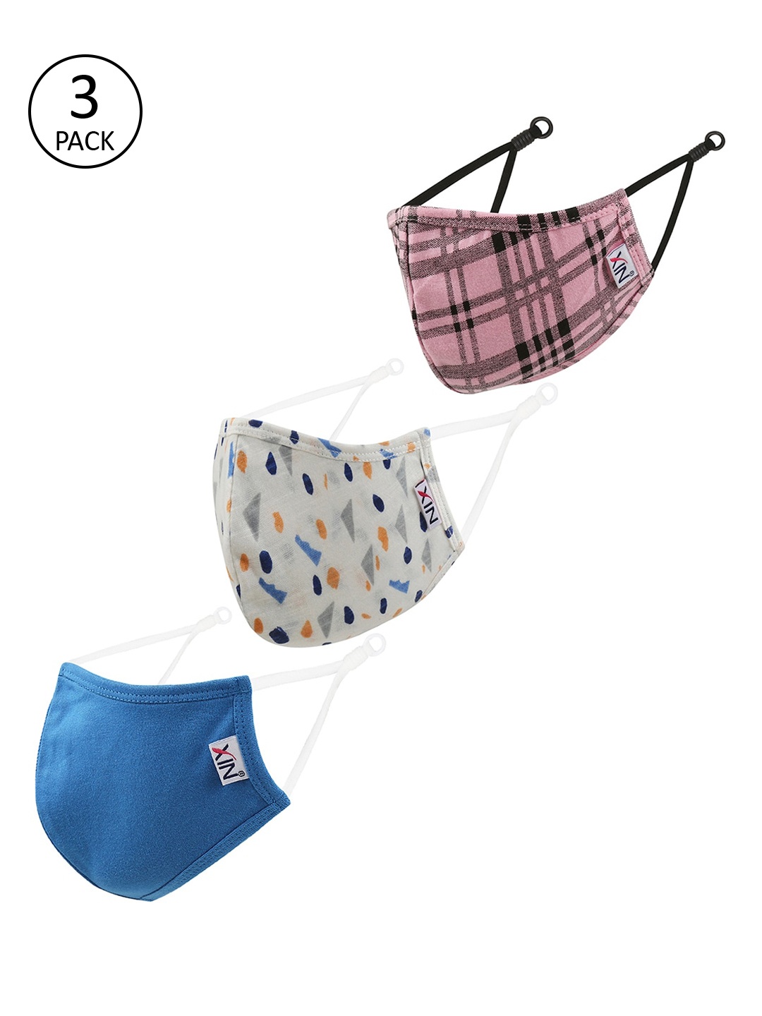 

XIN Pack Of 3 Assorted 2-Ply Reusable Cloth Masks