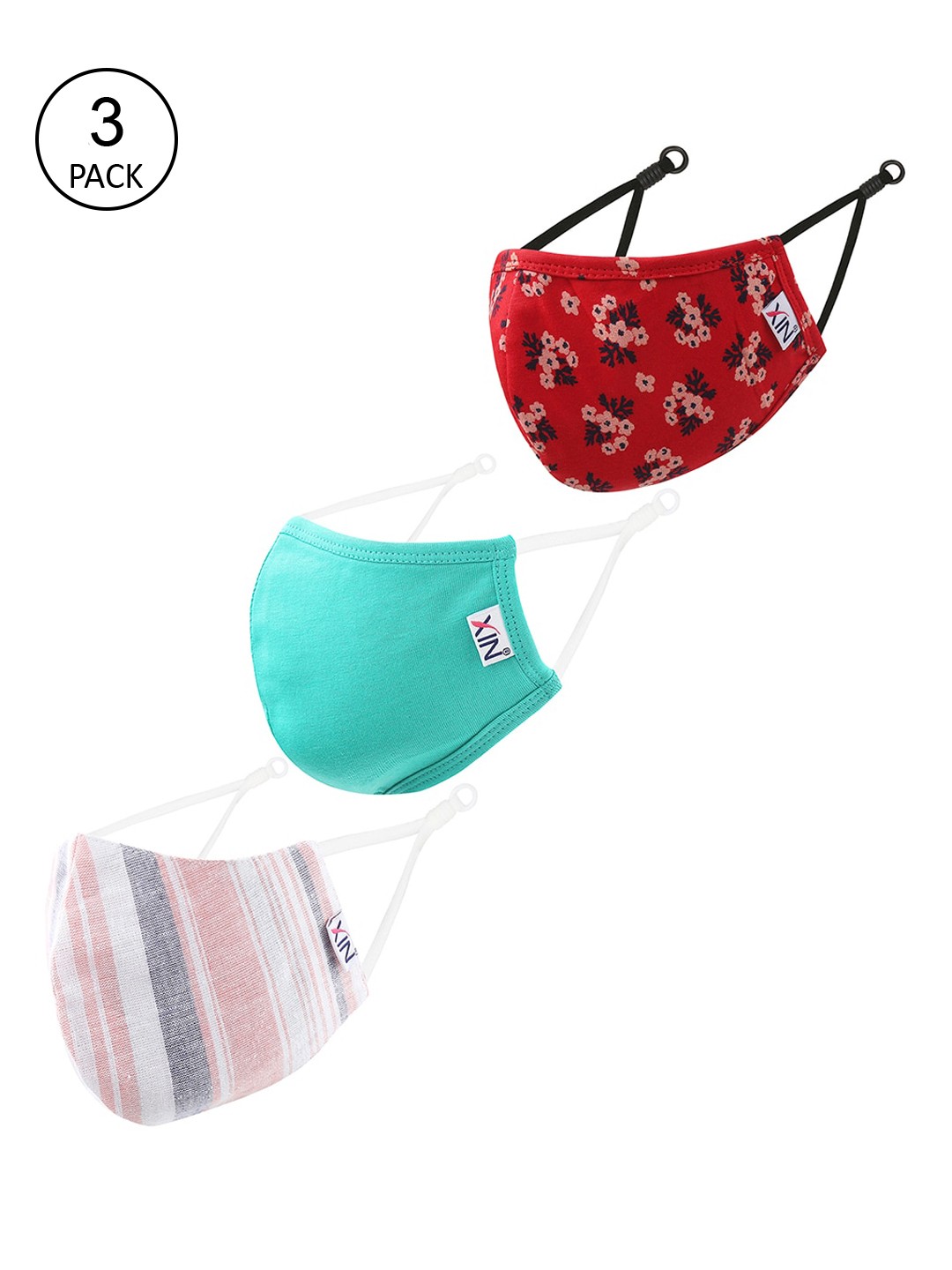 

XIN Unisex Pack Of 3 Assorted 2-Ply Reusable Cloth Masks