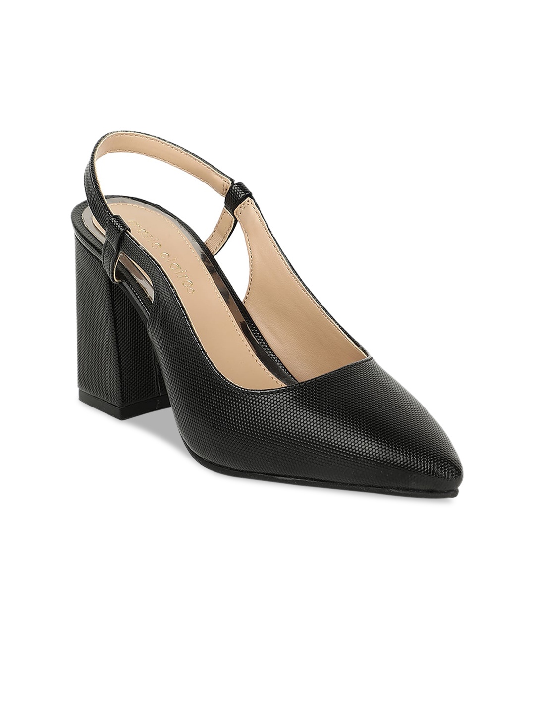 Marie Claire Women Black Textured Mules