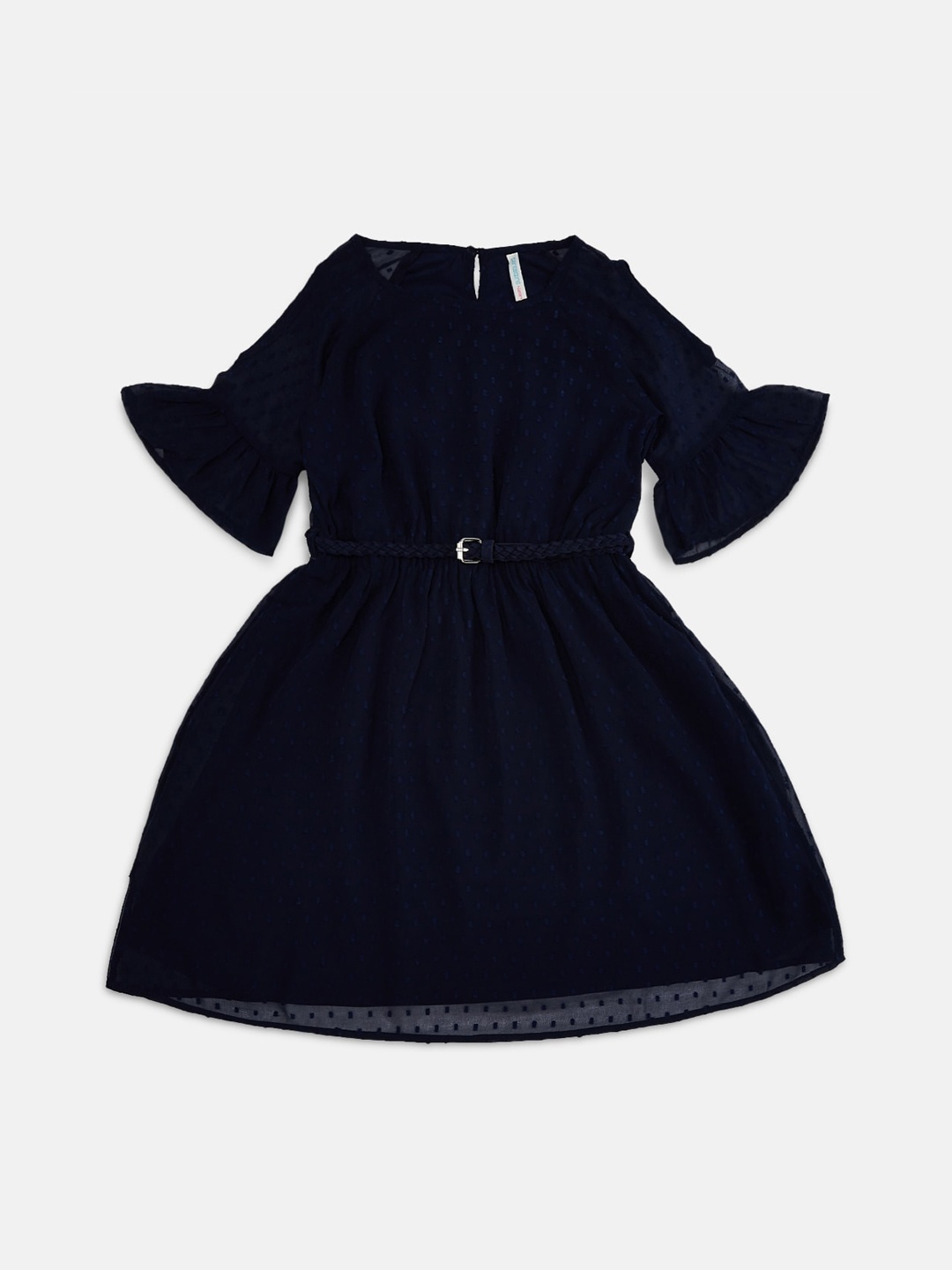 

Pantaloons Junior Girls Navy Blue Solid Fit and Flare Dress