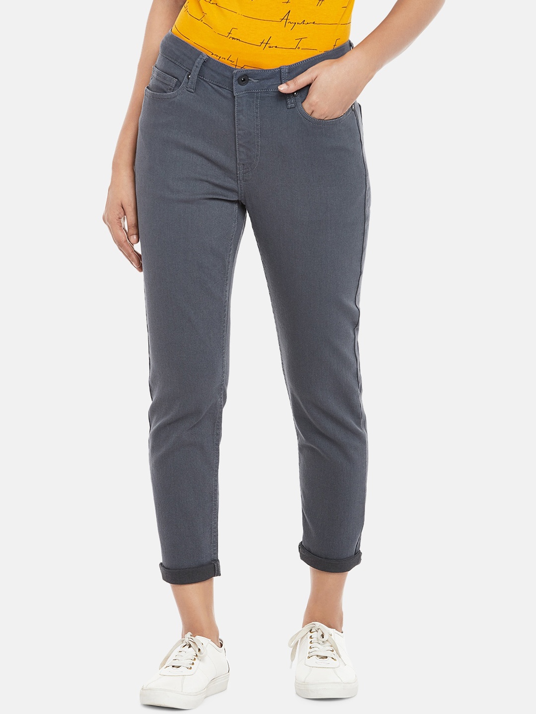 

People Women Grey Skinny Fit Jeans