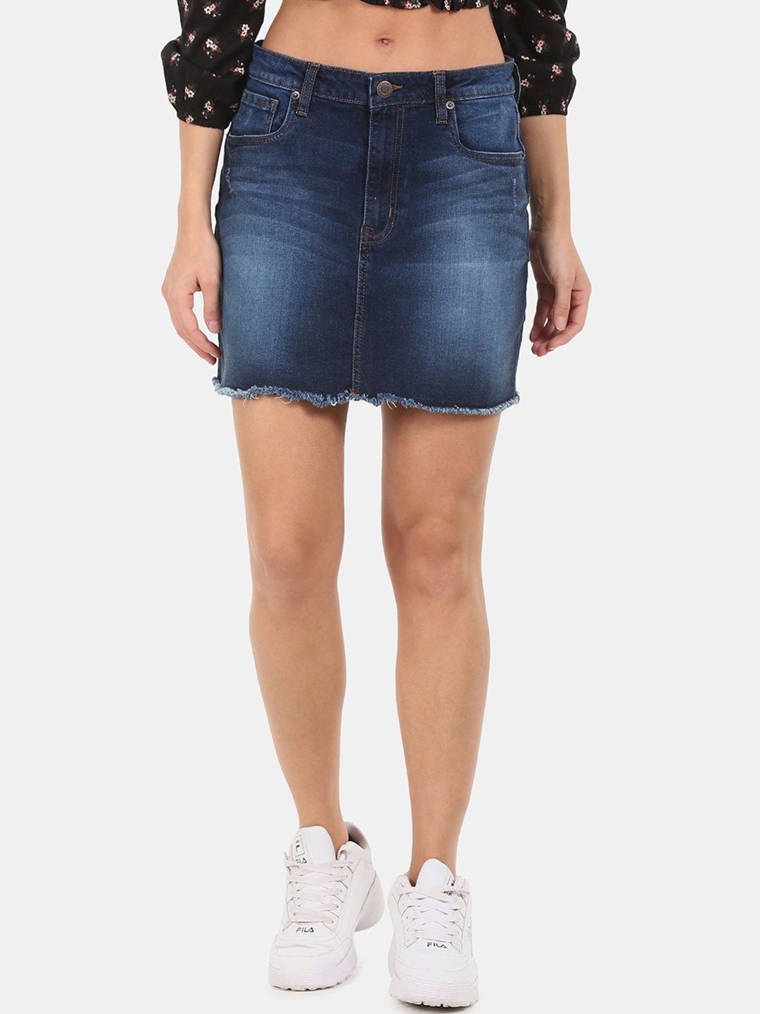 

Aeropostale Blue Washed Denim Straight Skirt