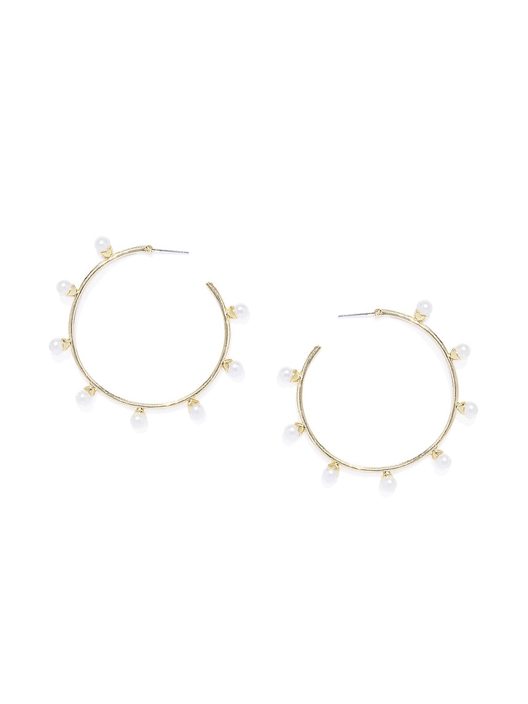 

AccessHer Gold-Toned Contemporary Hoop Earrings