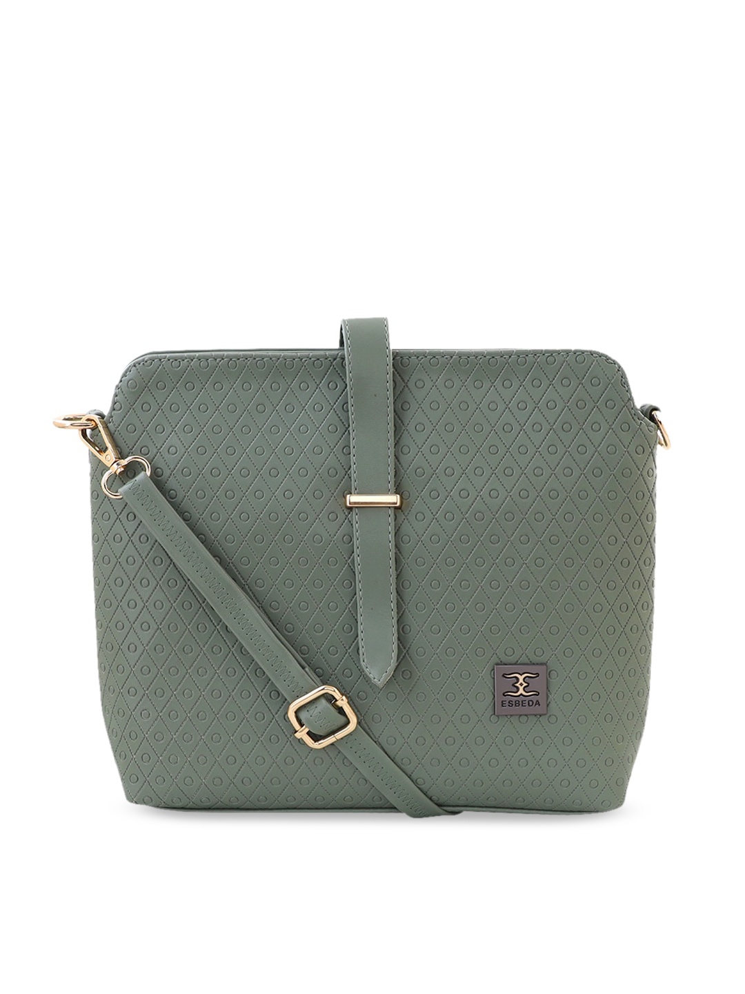 

ESBEDA Olive Green Textured Sling Bag