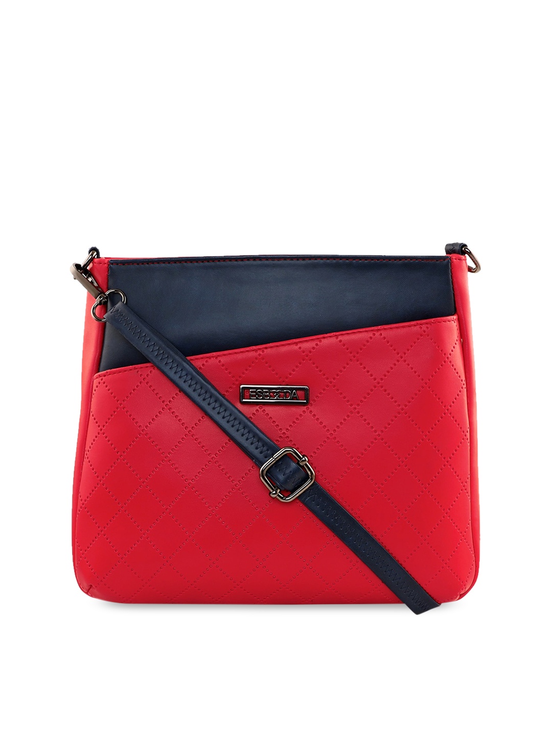 

ESBEDA Red & Navy Blue Textured Sling Bag