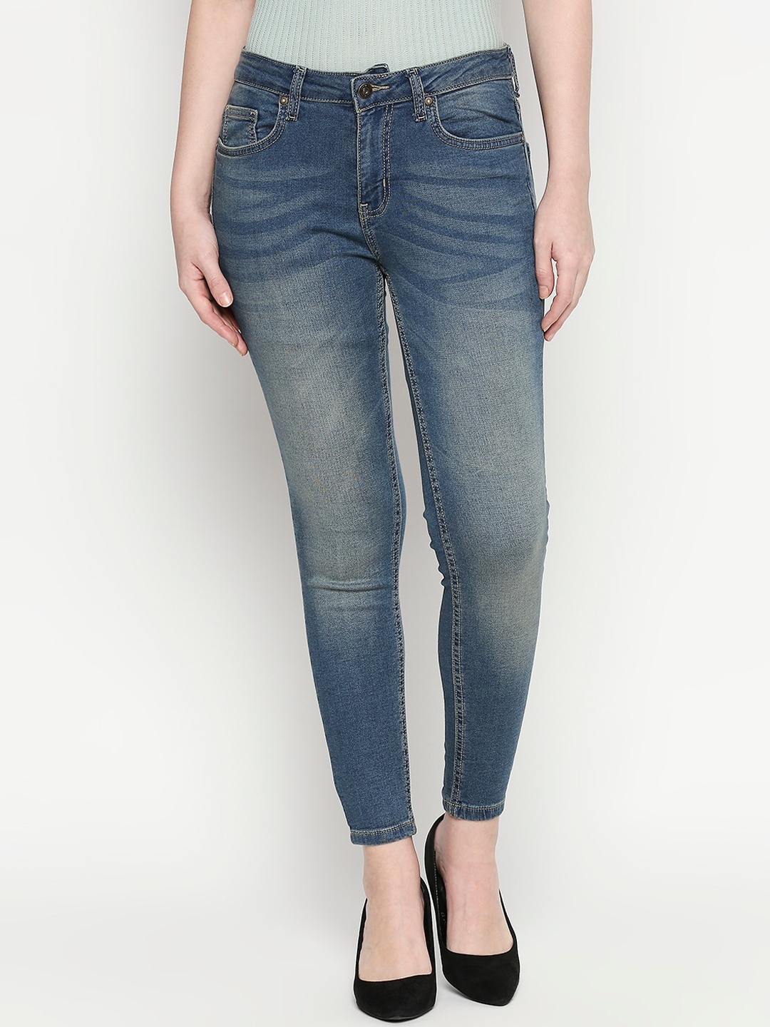 

People Women Navy Blue Skinny Fit Jeans