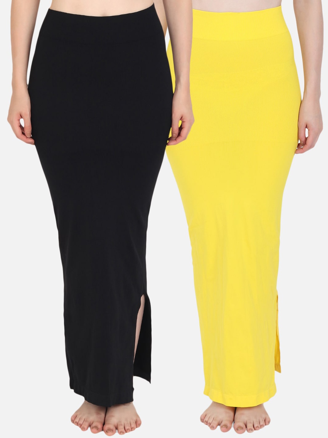 

Beau Design Women Pack Of 2 Solid Saree Shapewears, Black