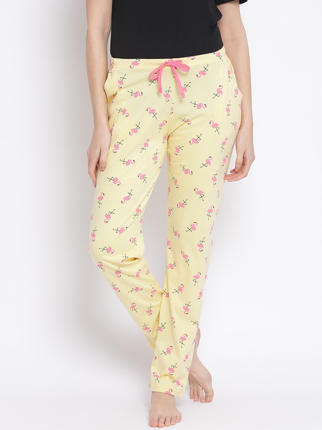 

Kanvin Women Yellow & Pink Printed Lounge Pants
