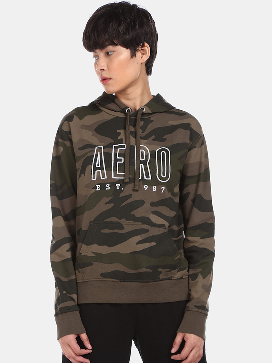 

Aeropostale Women Green Printed Sweatshirt