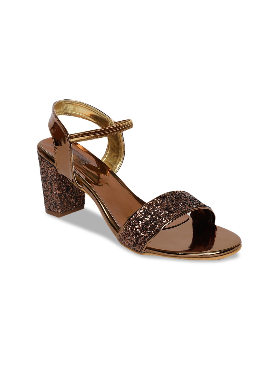 

LONDON STEPS Women Copper-Toned Embellished Block heels