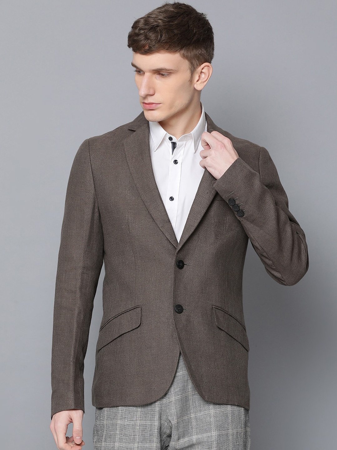 

Antony Morato Men Solid Slim Fit Formal Blazer, Olive