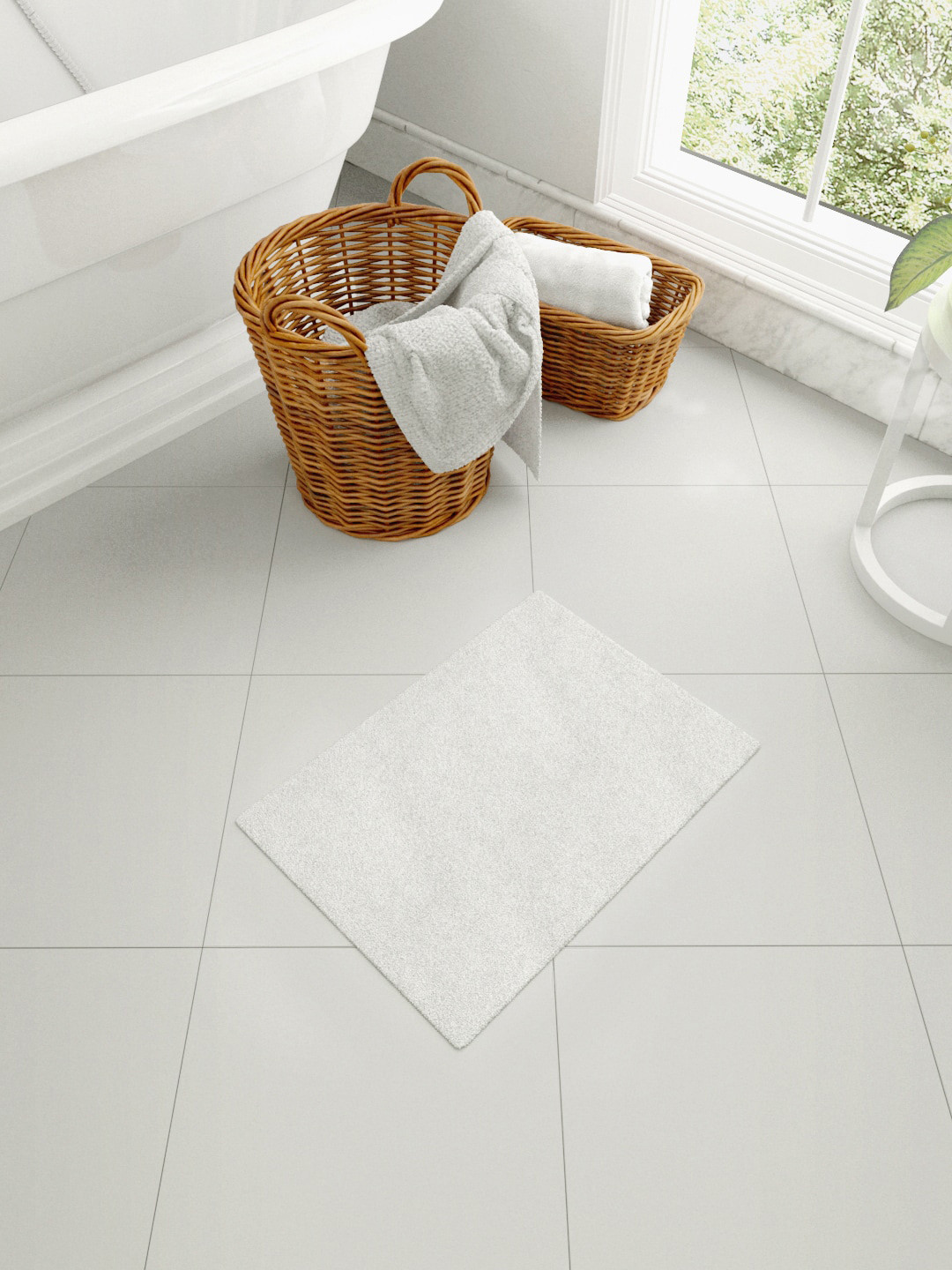 

MARK HOME White 100% Micro Anti Skid Durable Softness Plush Lustrous Rugs