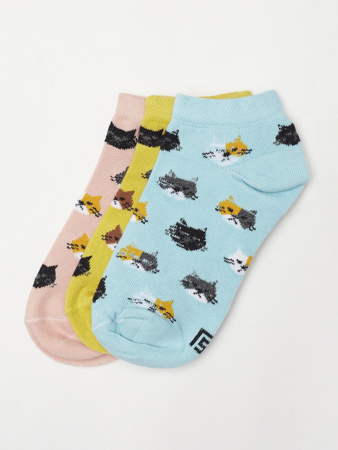 

J Style Women Pack Of 3 Assorted Ankle-Length Socks