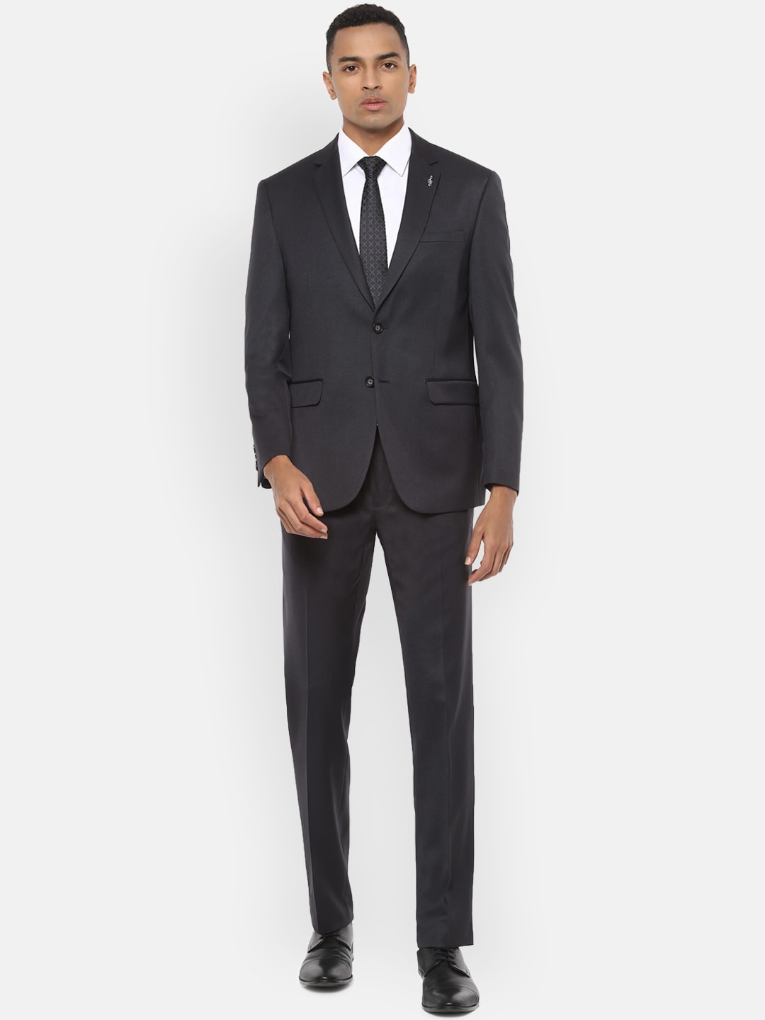 

Van Heusen Men Grey Solid Slim-Fit Single-Breasted Formal Suit