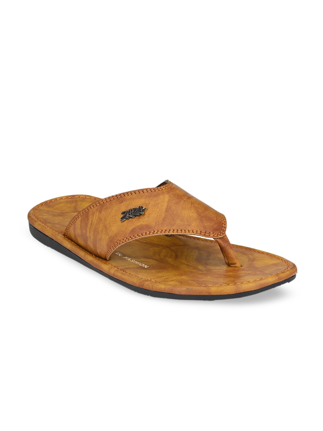 

Azzaro Black Men Beige Solid Thong Flip-Flops