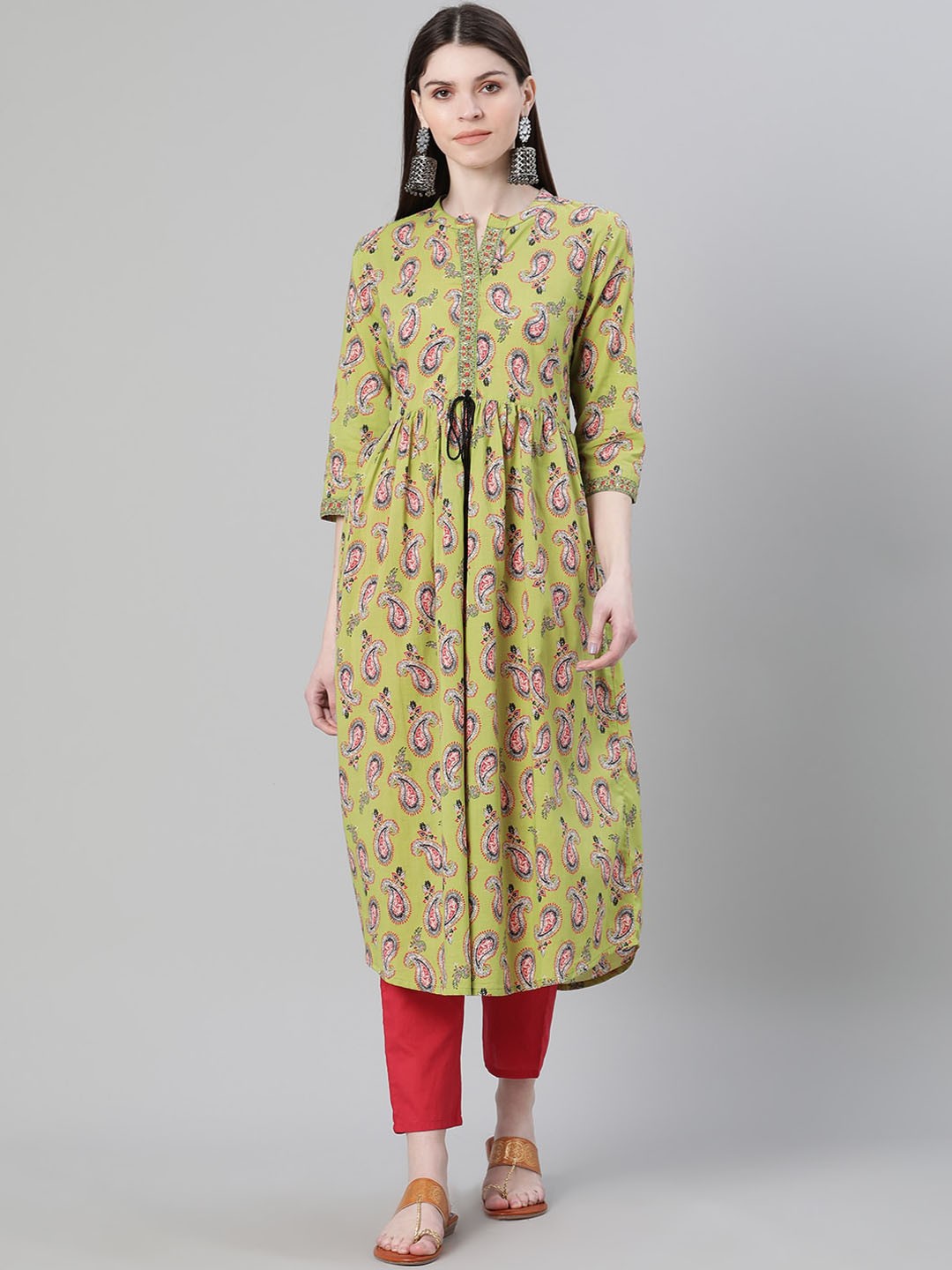 

ZIYAA Green Ethnic Motifs Printed Kurta