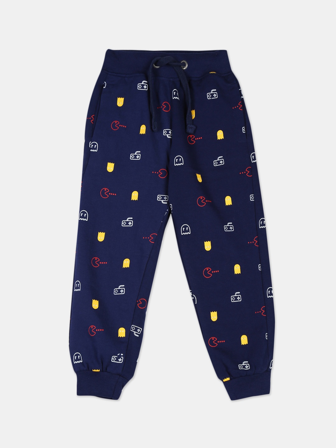 

Cherokee Boys Navy Blue & Yellow Graphic Printed Joggers