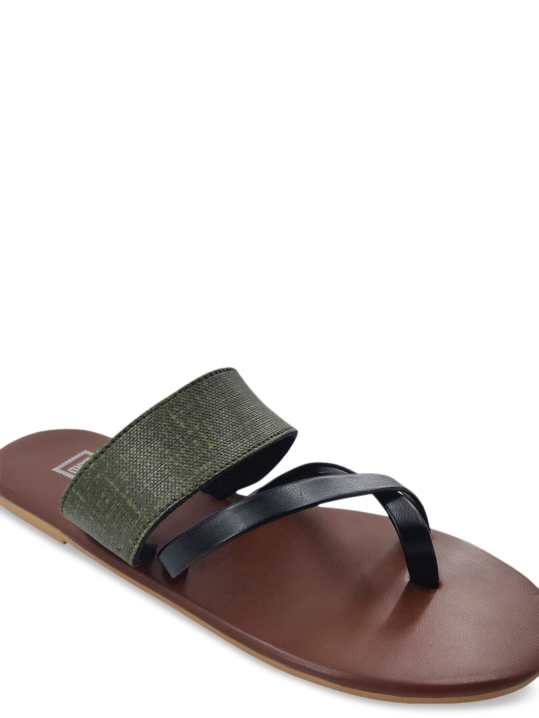 

POSTCARD Women Brown Printed One Toe Flats