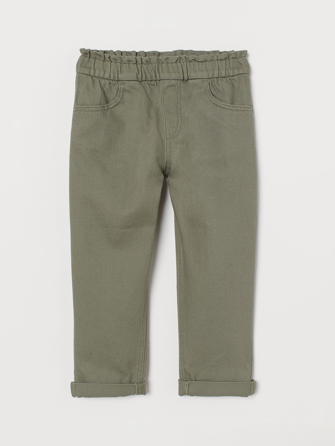 

H&M Girls Green Solid Loose Fit Joggers