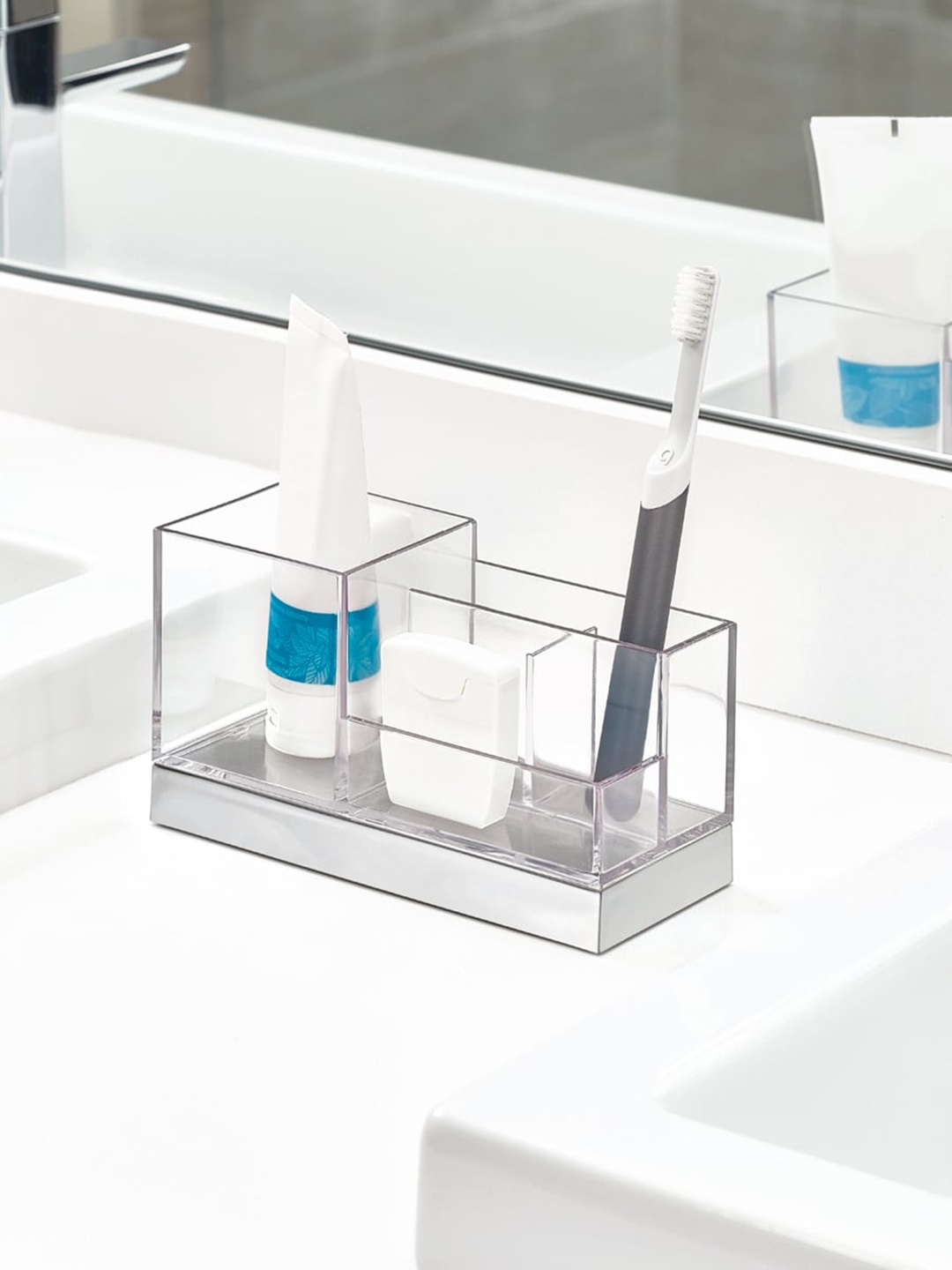 

INTERDESIGN Unisex Transparent Solid Multi-Utility Clarity Vanity Center Organizer