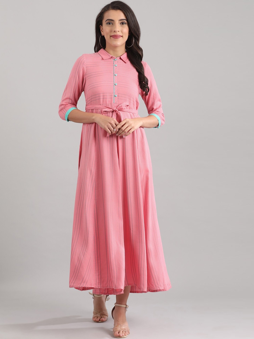 

AURELIA Women Pink & White Striped Jumpsuit