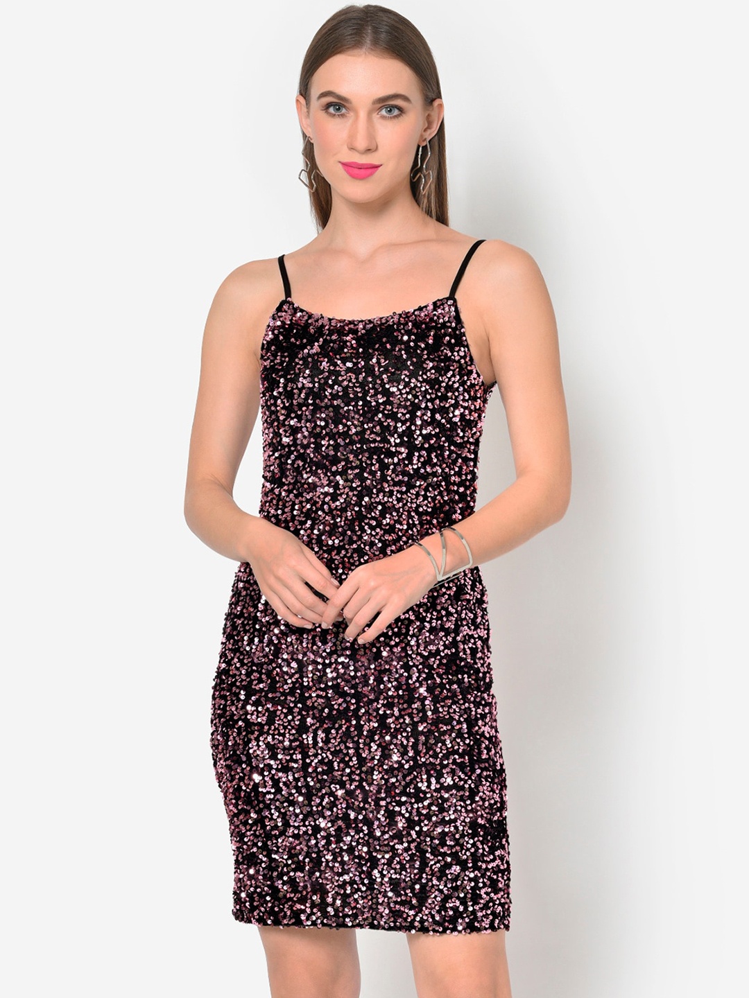 

Martini Women Pink Printed Sheath Dress