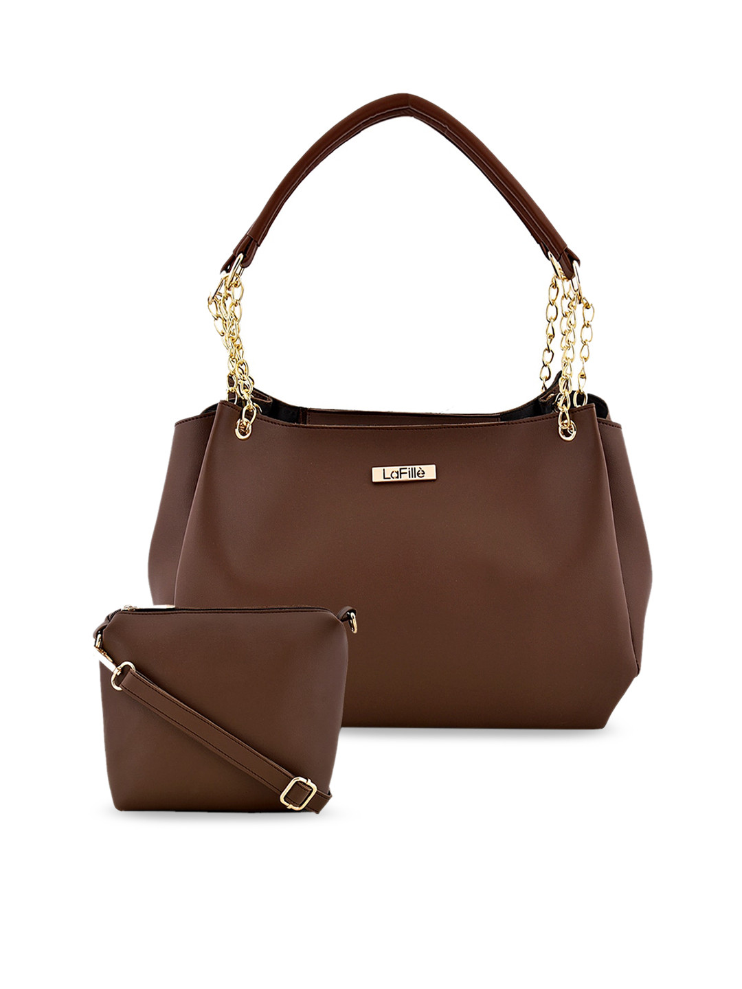 

LaFille Set Of 2 Brown Solid Handbags