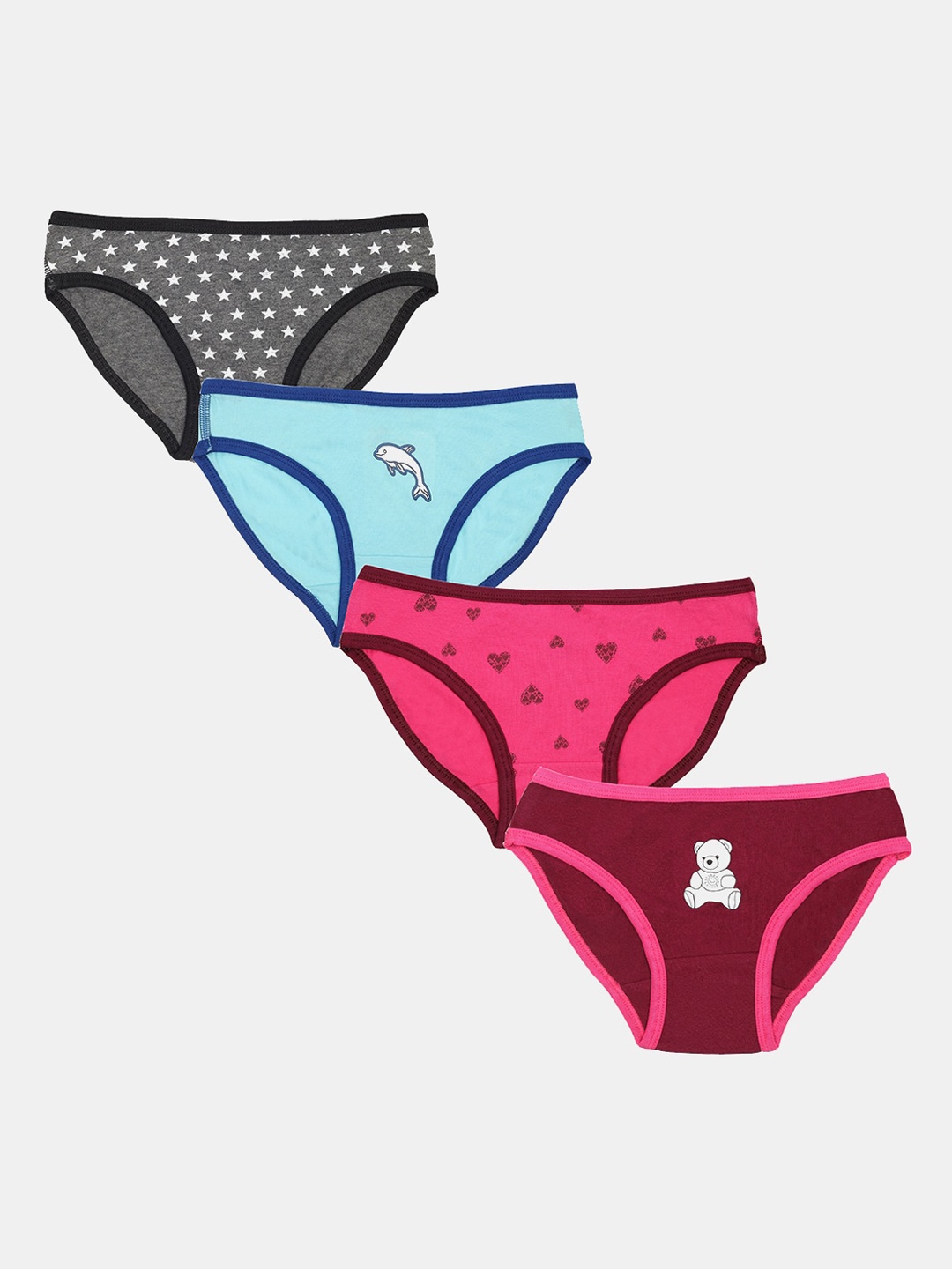 

MTB Girls Pack Of 4 Assorted Basic Briefs