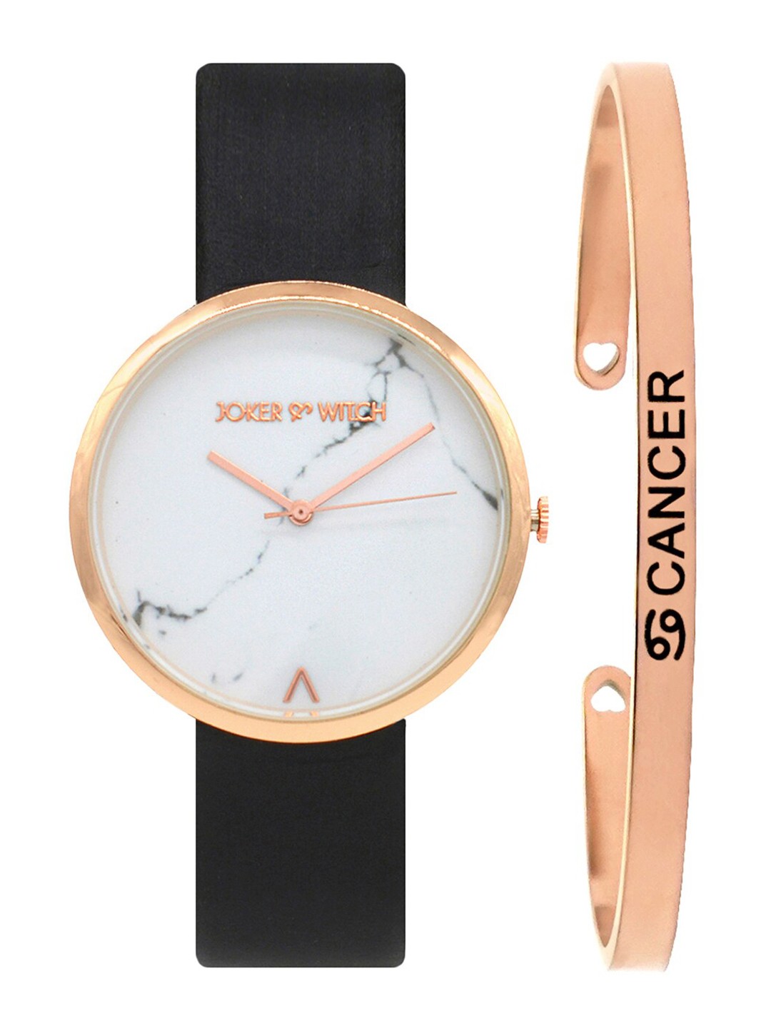 

JOKER & WITCH Women Black & White Hailey Cancer Watch Bracelet Set JWBS283