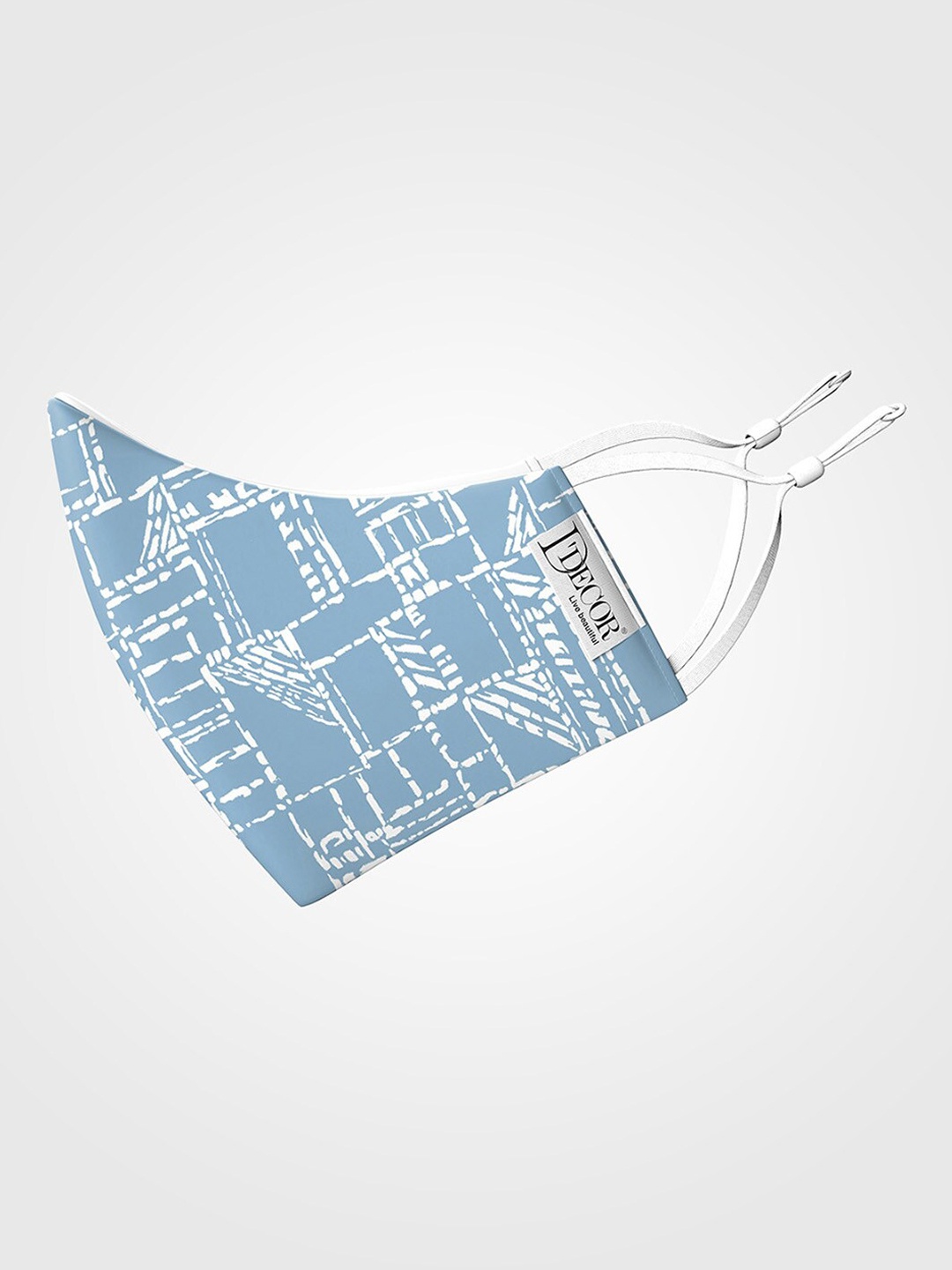 

DDecor men Anti Viral Blue & White Printed Cloth Face Mask