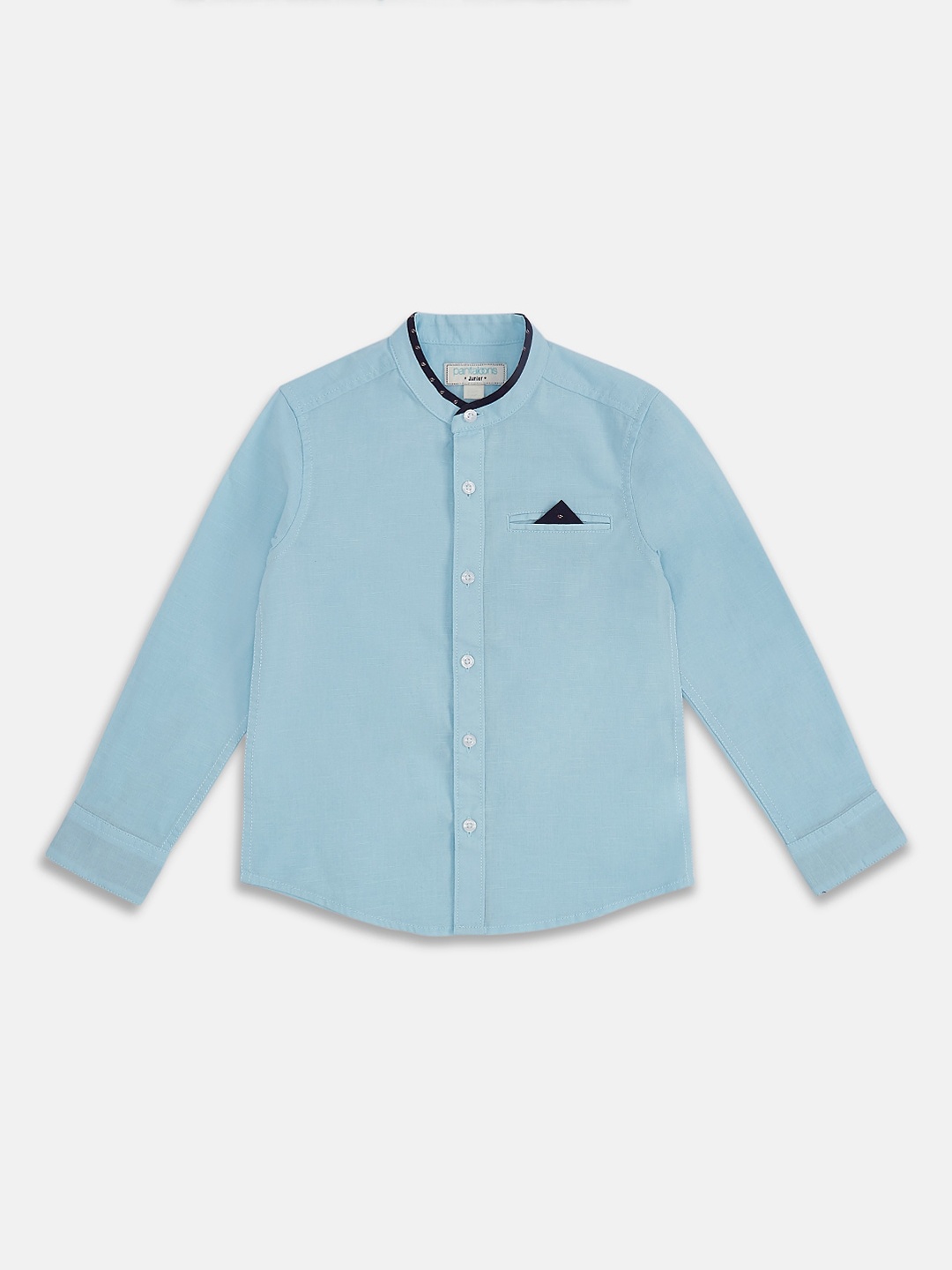 

Pantaloons Junior Boys Blue Regular Fit Solid Casual Shirt
