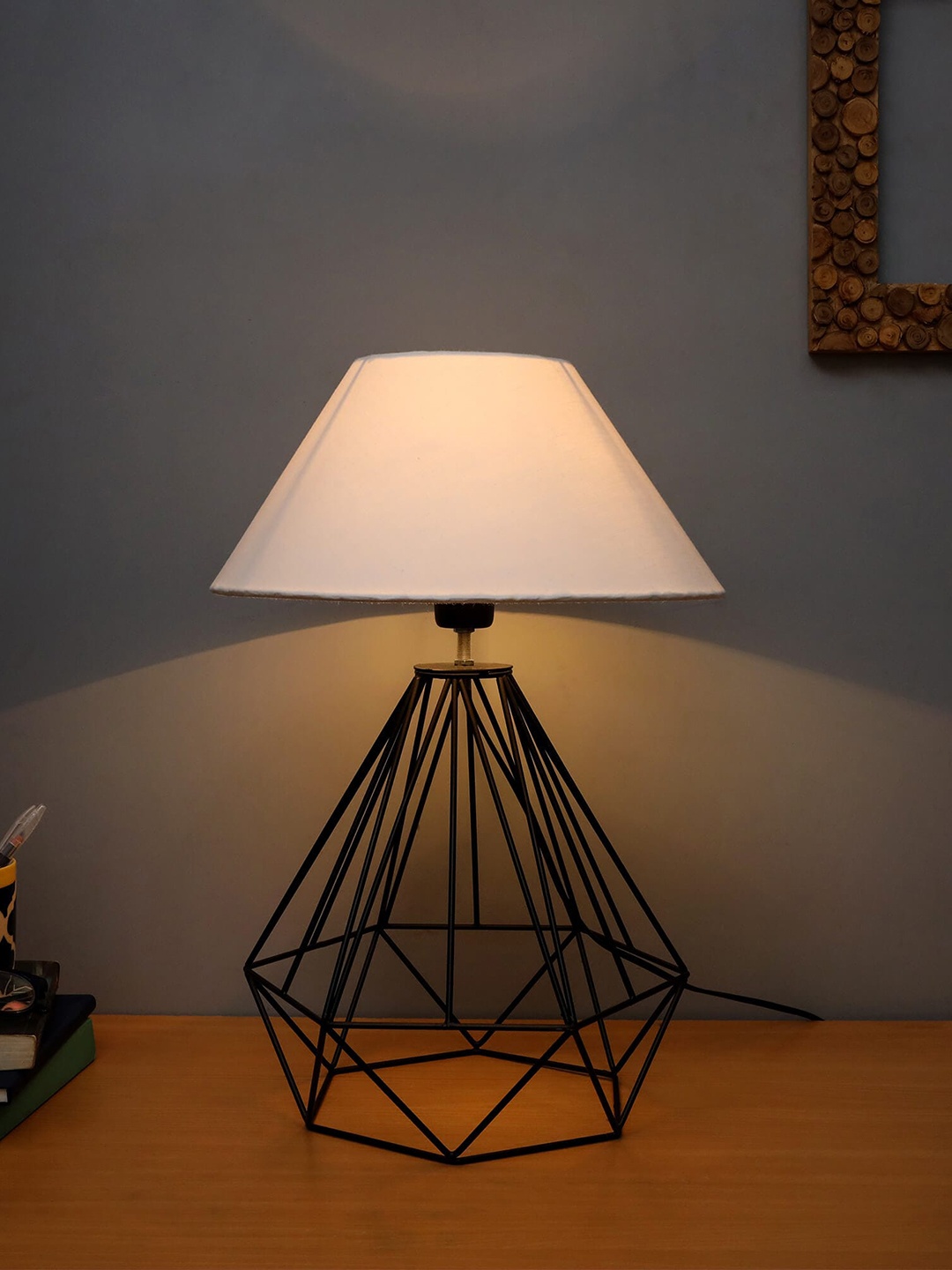 Homesake Black & White Solid Classic Country Bedside Standard Table Lamp with Shade