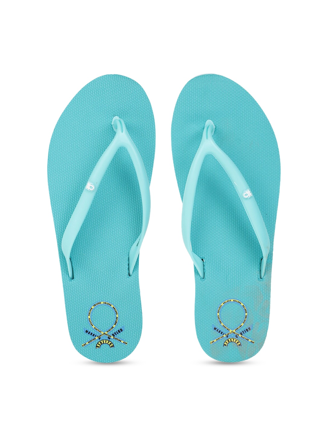 

United Colors of Benetton Women Turquoise Blue Solid Thong Flip-Flops