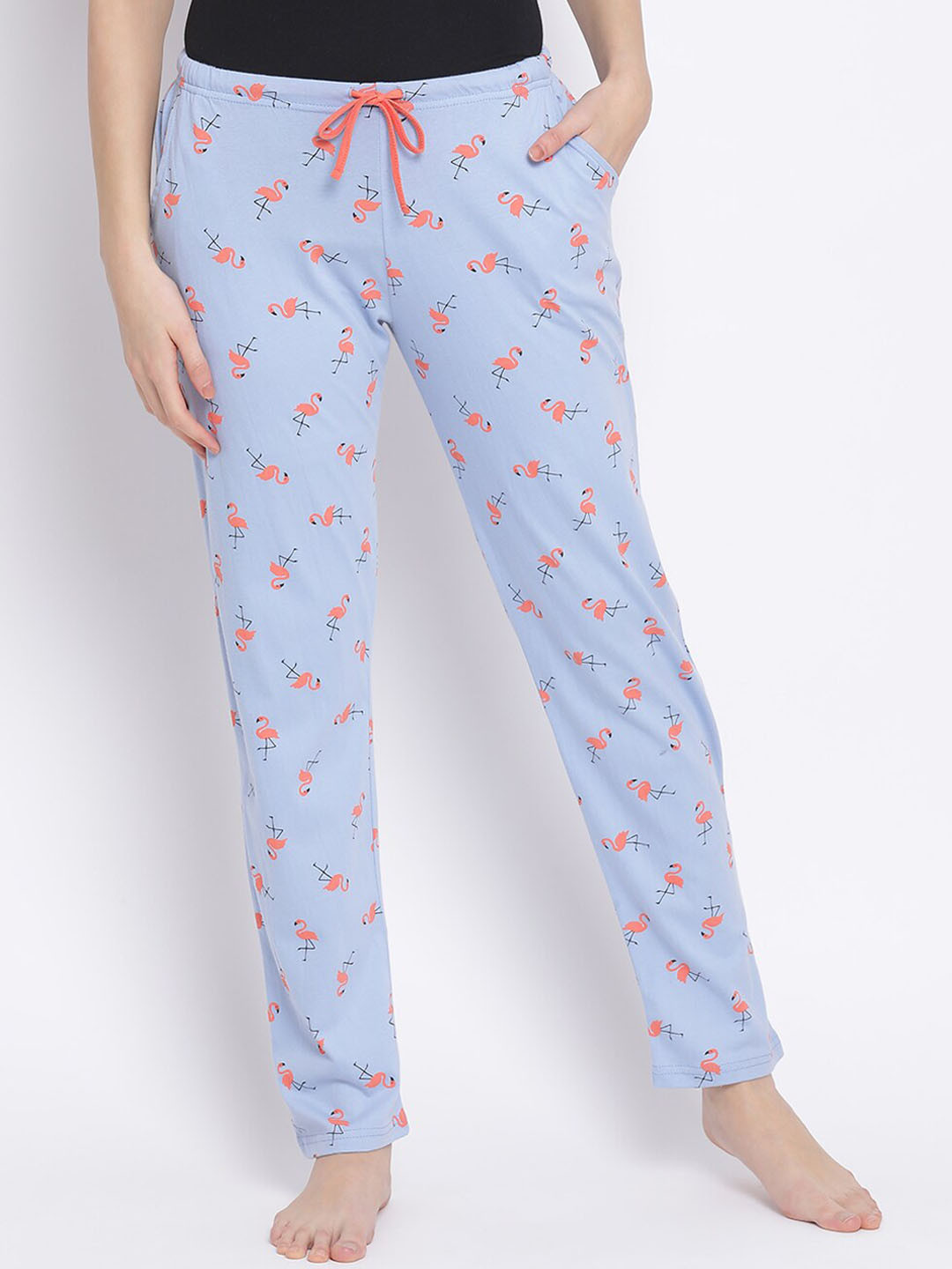 

Kanvin Women Blue & Orange Printed Lounge Pants