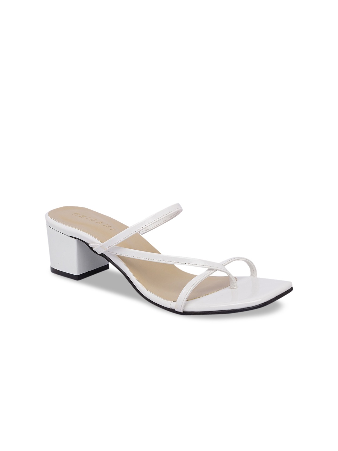 

ERIDANI Women White Solid Sandals