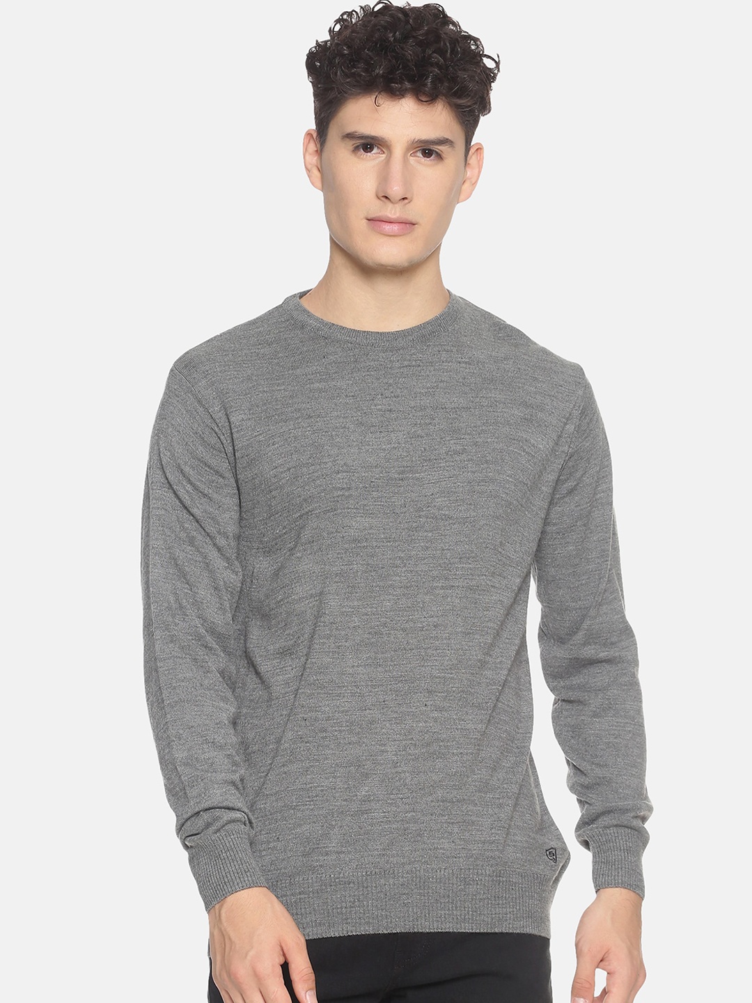 

513 Men Grey Melange Solid