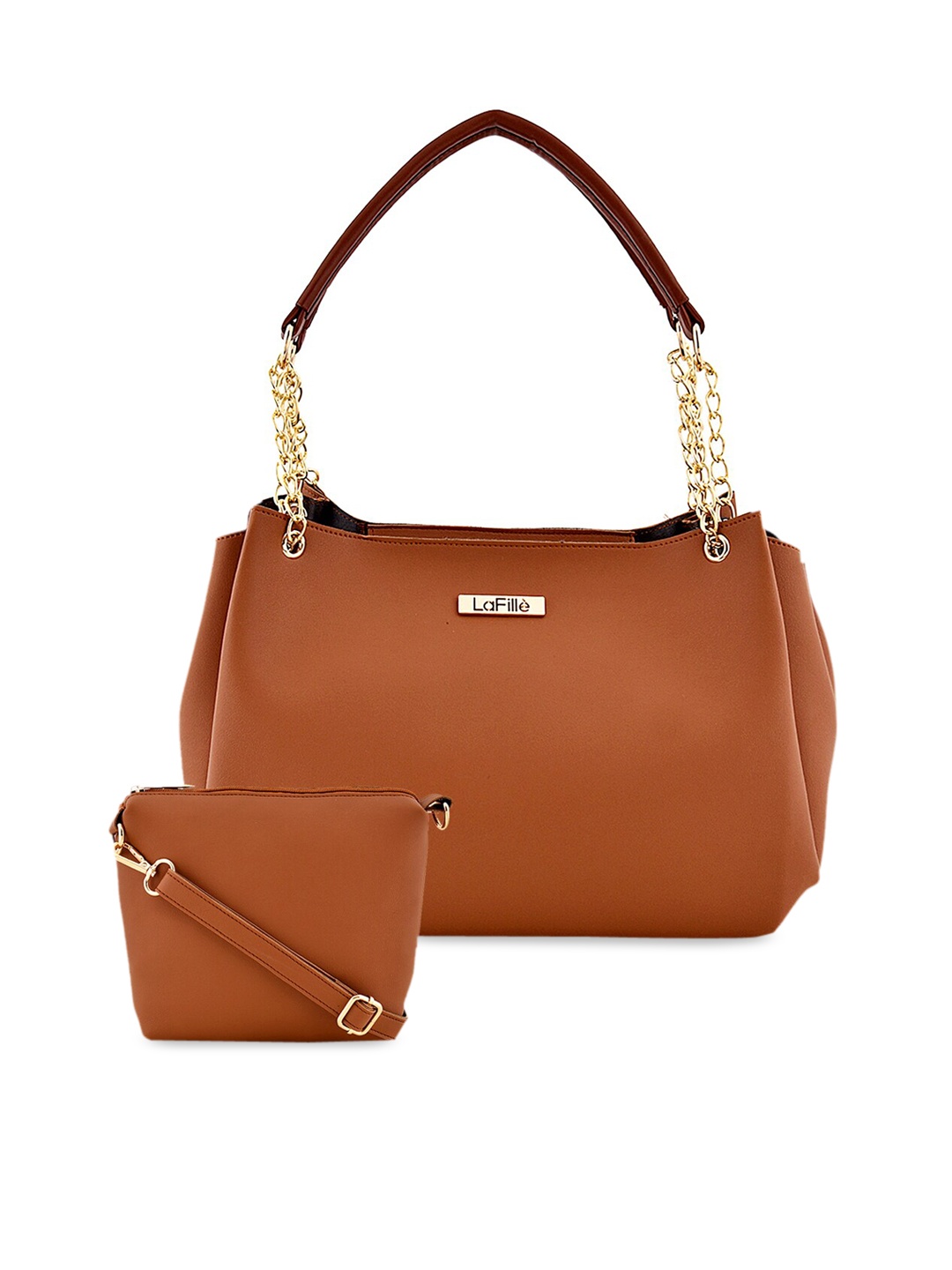 

LaFille Tan Solid Shoulder Bag
