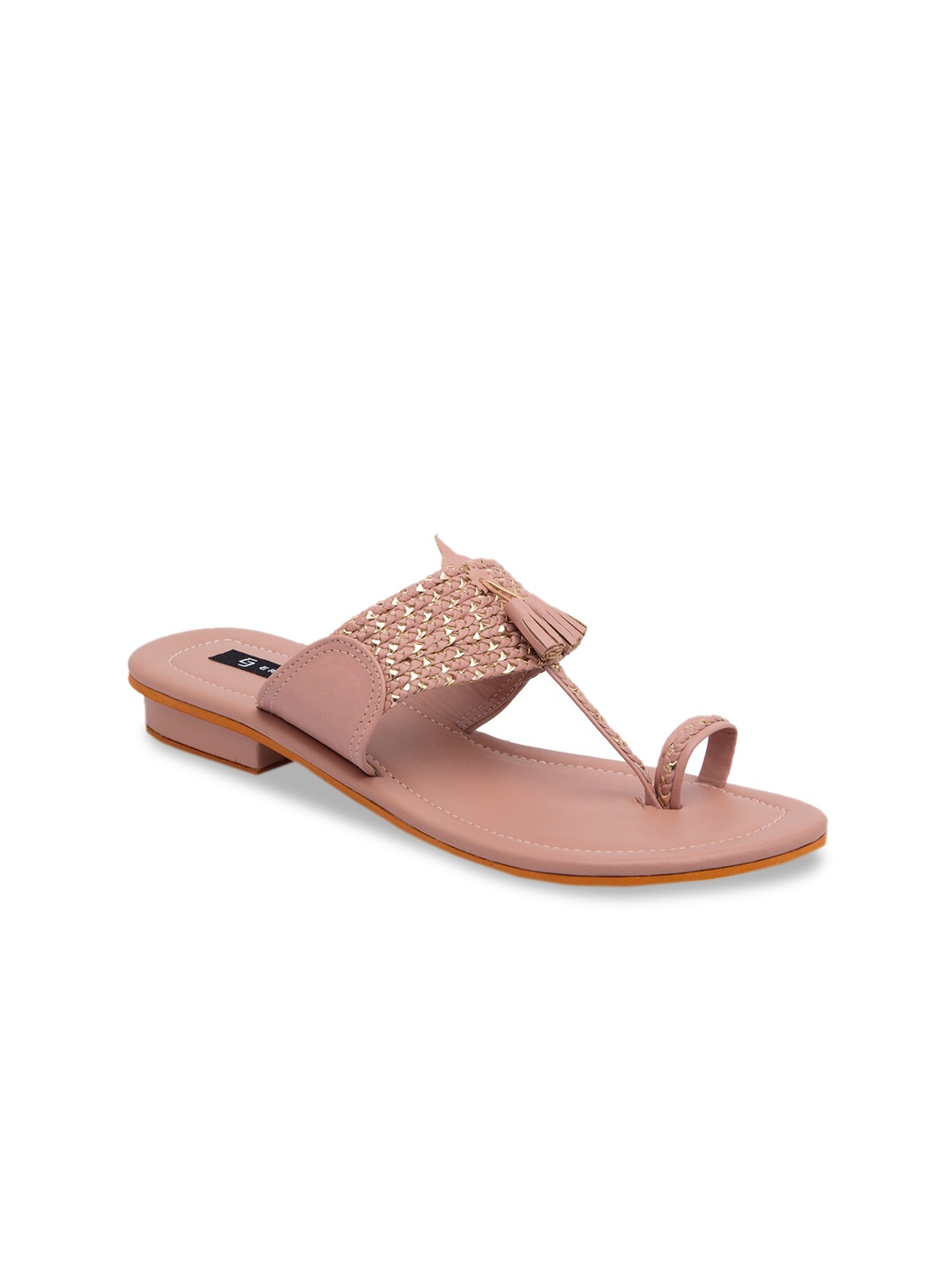 

ERIDANI Women Pink Embellished One Toe Flats