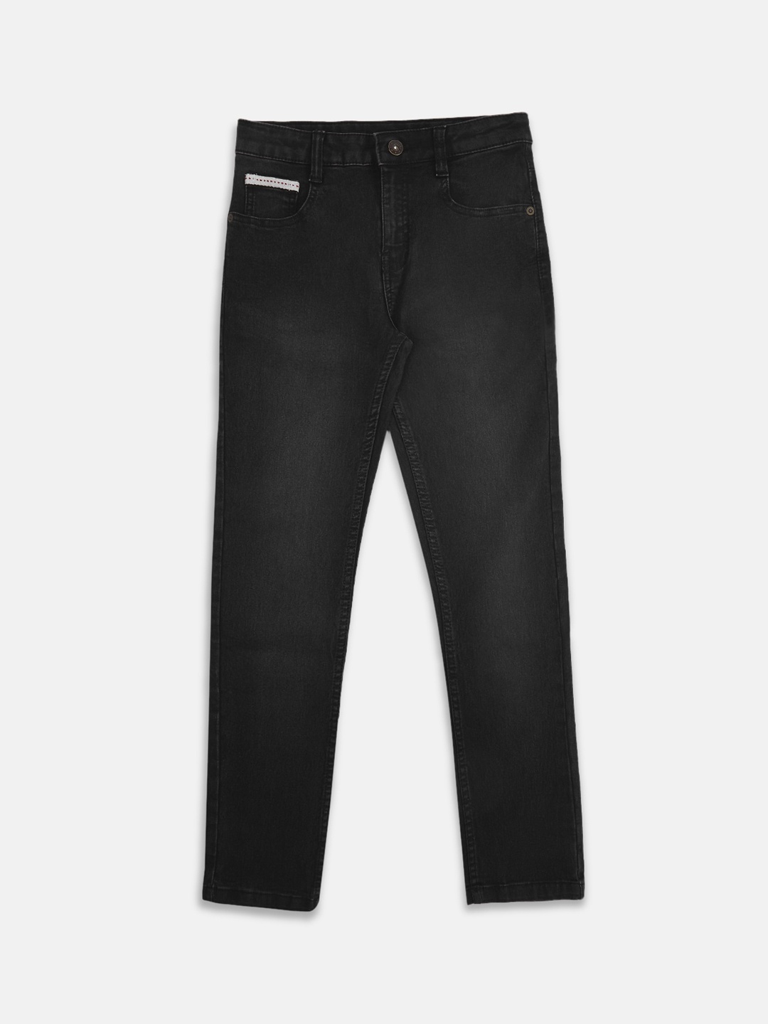 

Pantaloons Junior Boys Black Tapered Fit Mid-Rise Clean Look Stretchable Jeans
