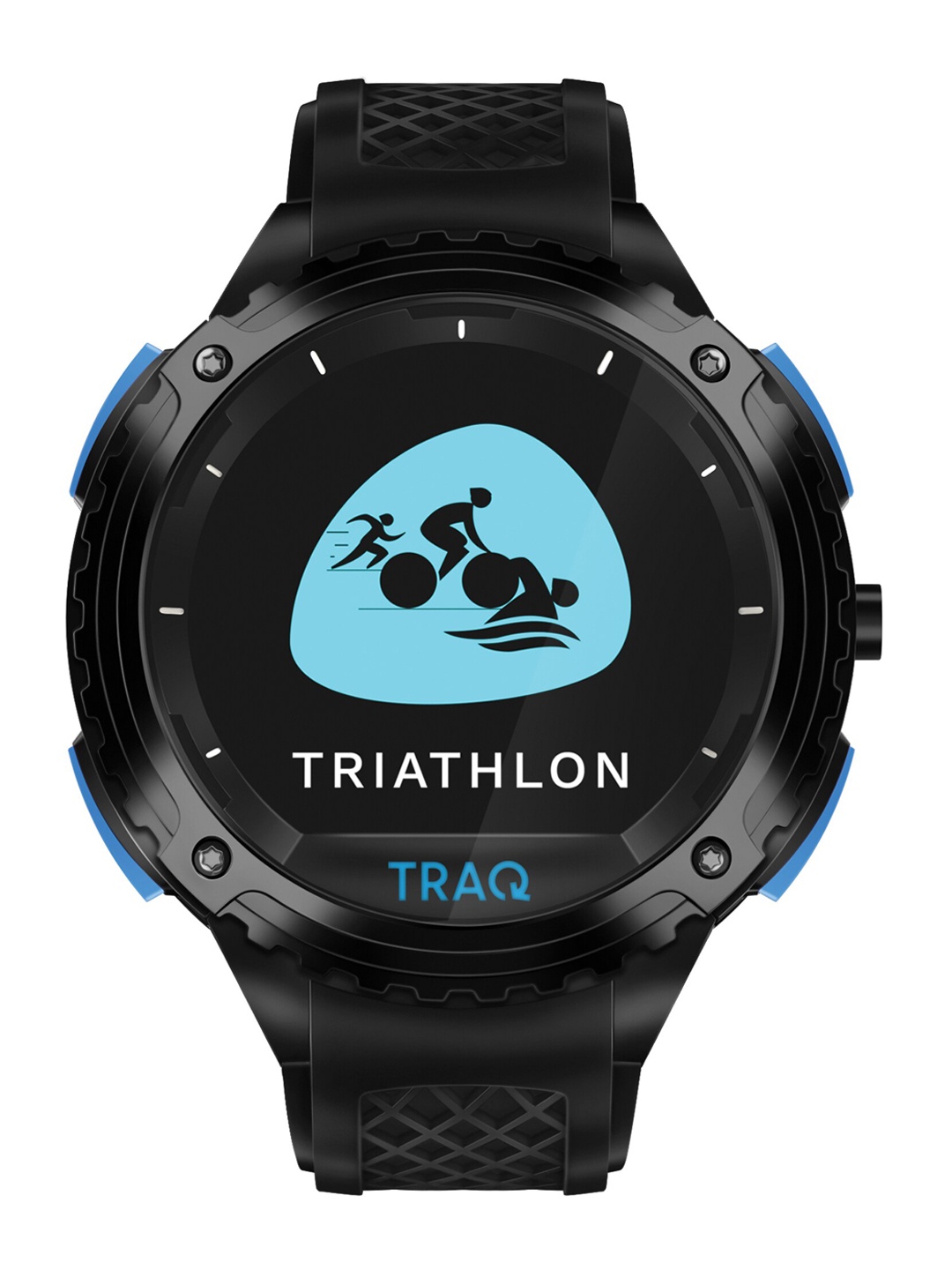 

TRAQ Unisex Black & Blue Digital Smart Watch 75004PP02
