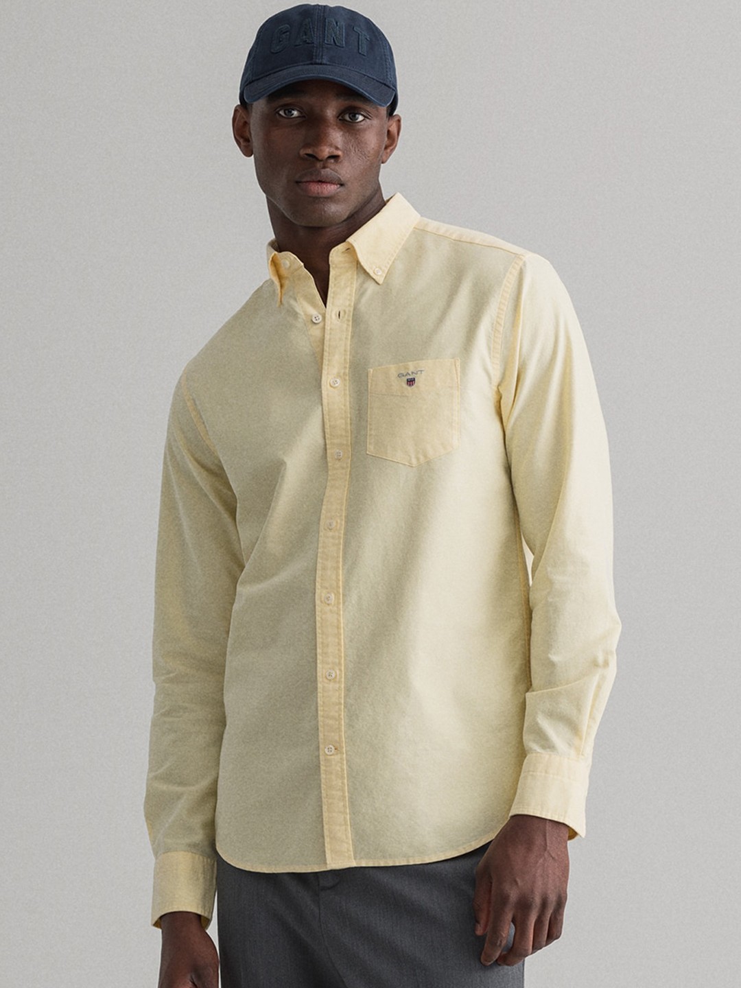 

GANT Men Yellow Cotton Casual Shirt