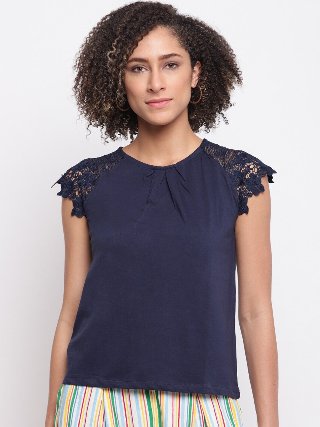 

Pepe Jeans Navy Blue Lace Top