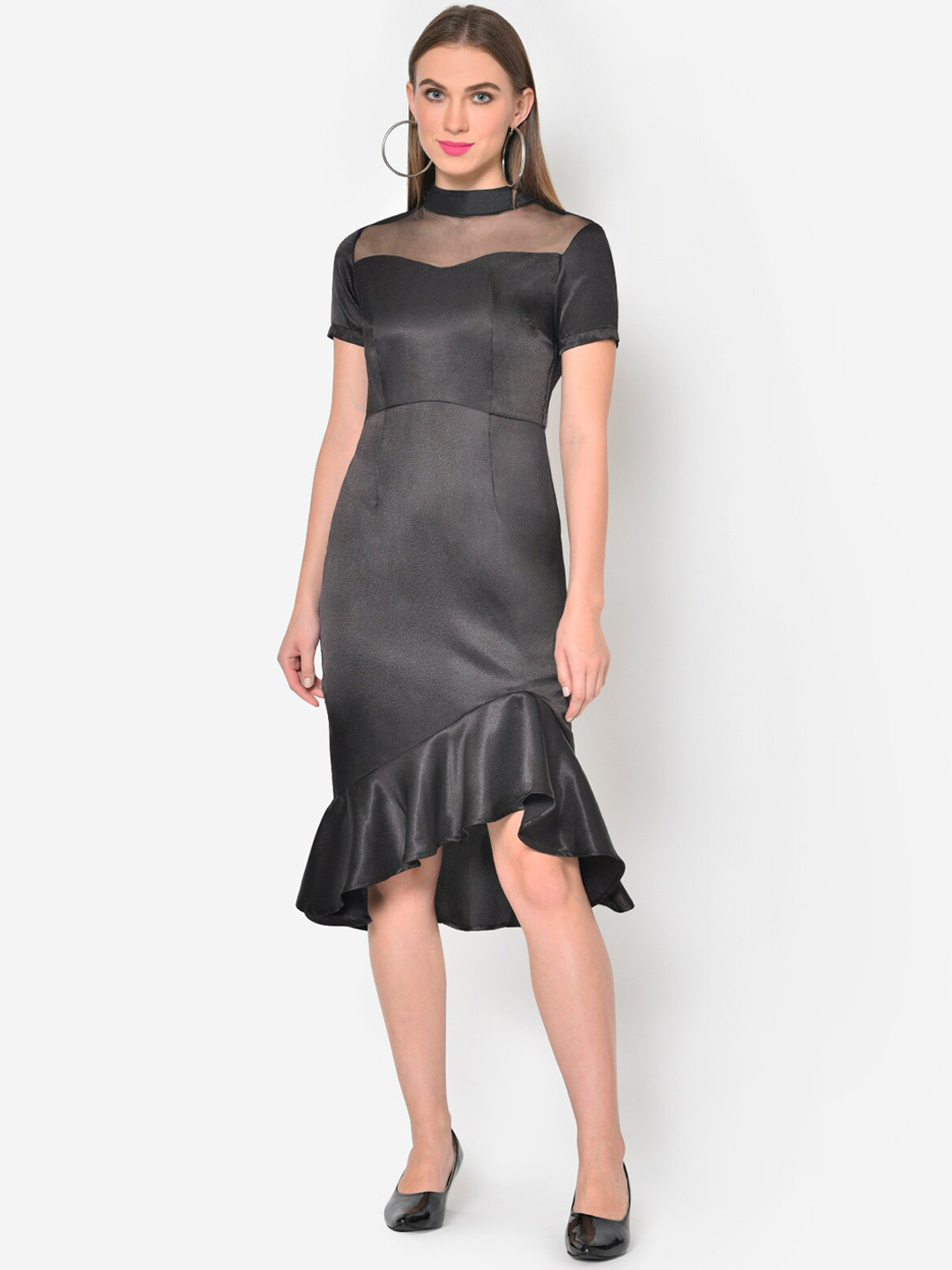 

Martini Women Black Solid Sheath Dress