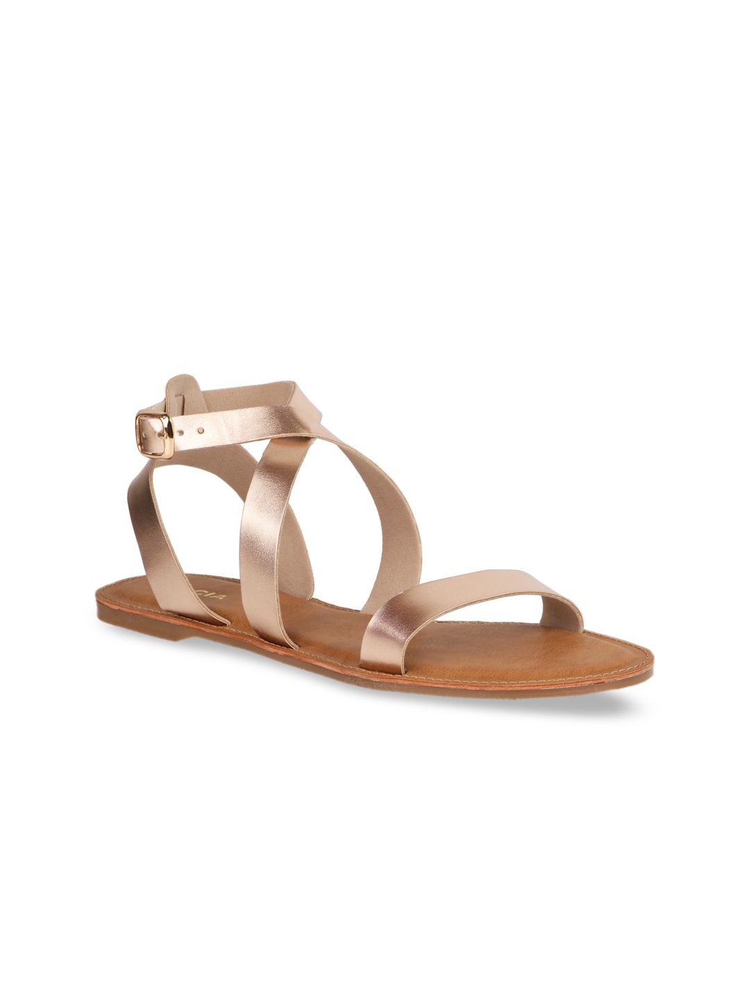 

Rocia Women Gold-Toned Solid Open Toe Flats