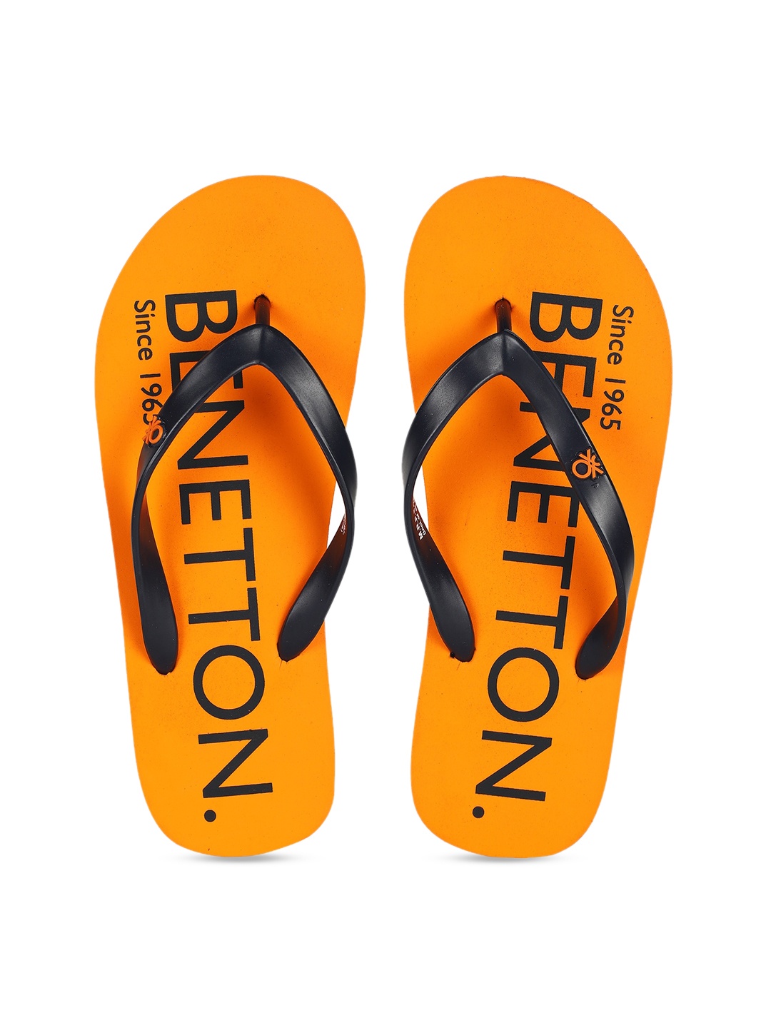

United Colors of Benetton Men Orange Printed Thong Flip-Flops